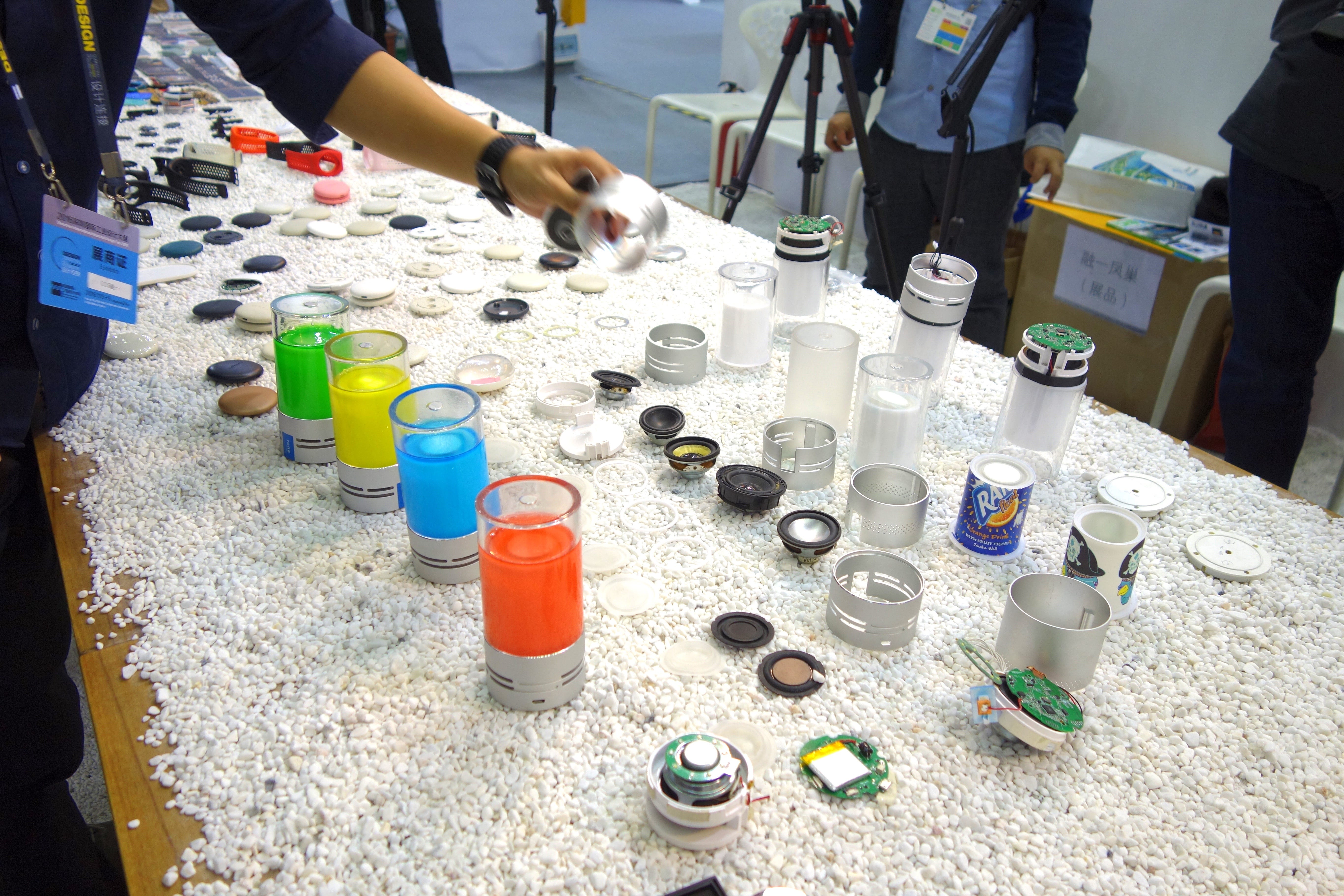At the Shenzhen Industrial Design Fair (Nov 2016), a design house showed the components that make up some connected products. Image: Peter Bihr (CC by-nc-sa)