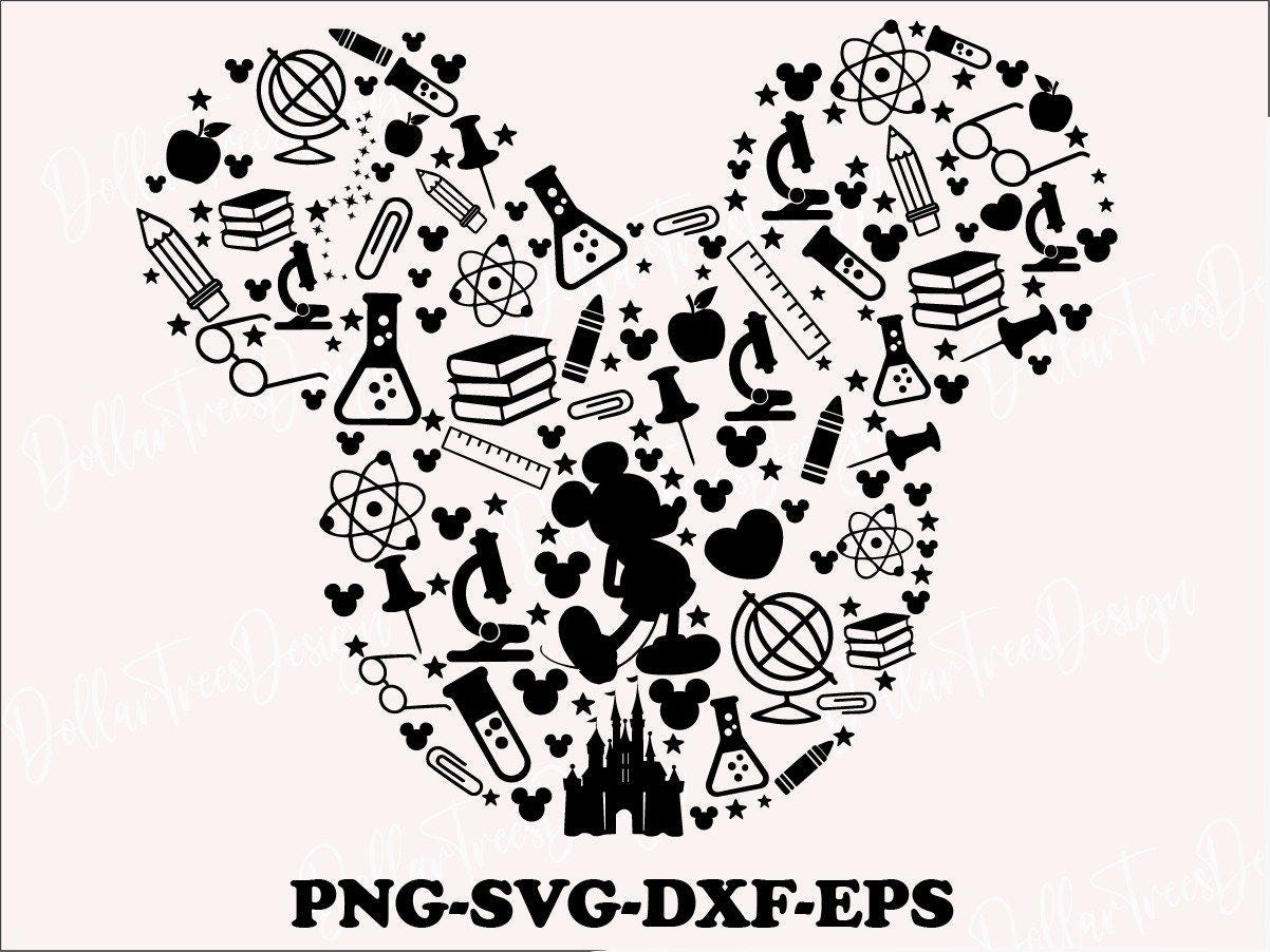 mickey mouse class,Svg Mickey Mouse silhouette Png, Cartoon character Cut file Dxf, Cricut,mickey teacher,mickey class