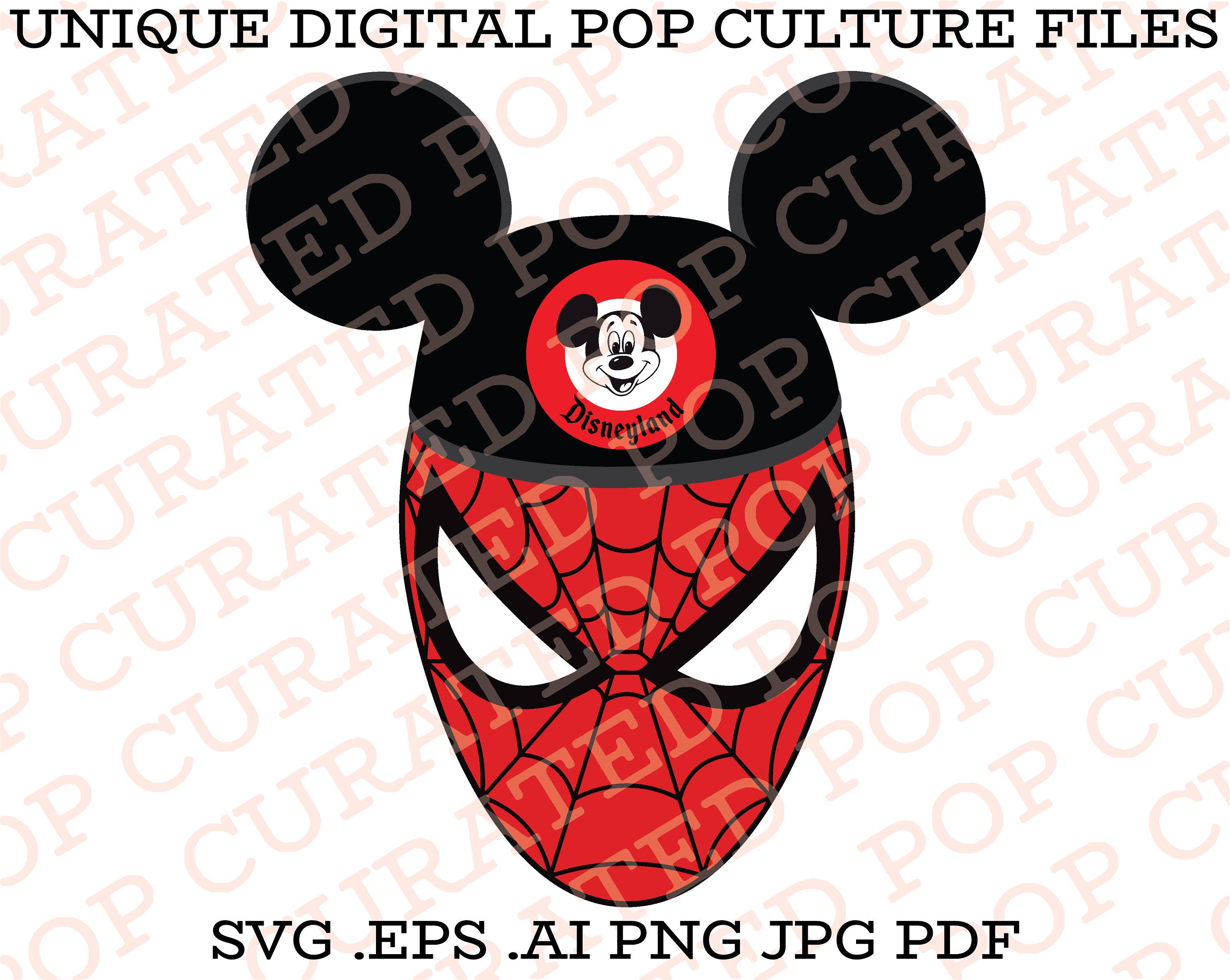 Anaheim Spiderman Peter Parker Friendly Neighborhood Mouse Ears Superhero Comic Book Queens Custom Marvel Vulture Villain Web Slingers SVG