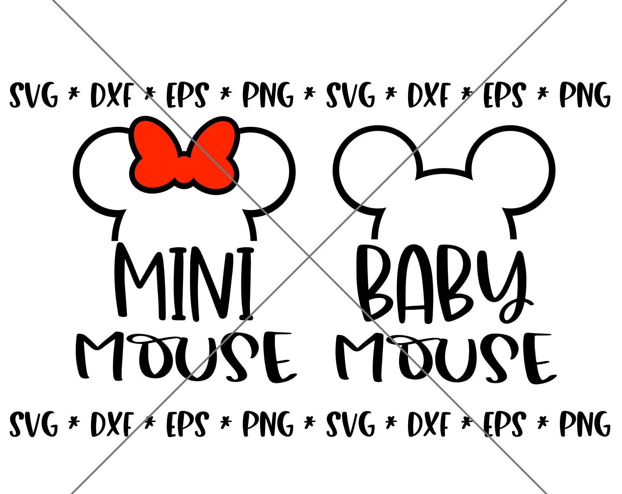 SALE!! Mini Baby Mouse SVG, Disney svgs, DXF, eps, png Instant Download File, Disney World Family Trip svg Disney Trip, Mouse Birthday--MT40