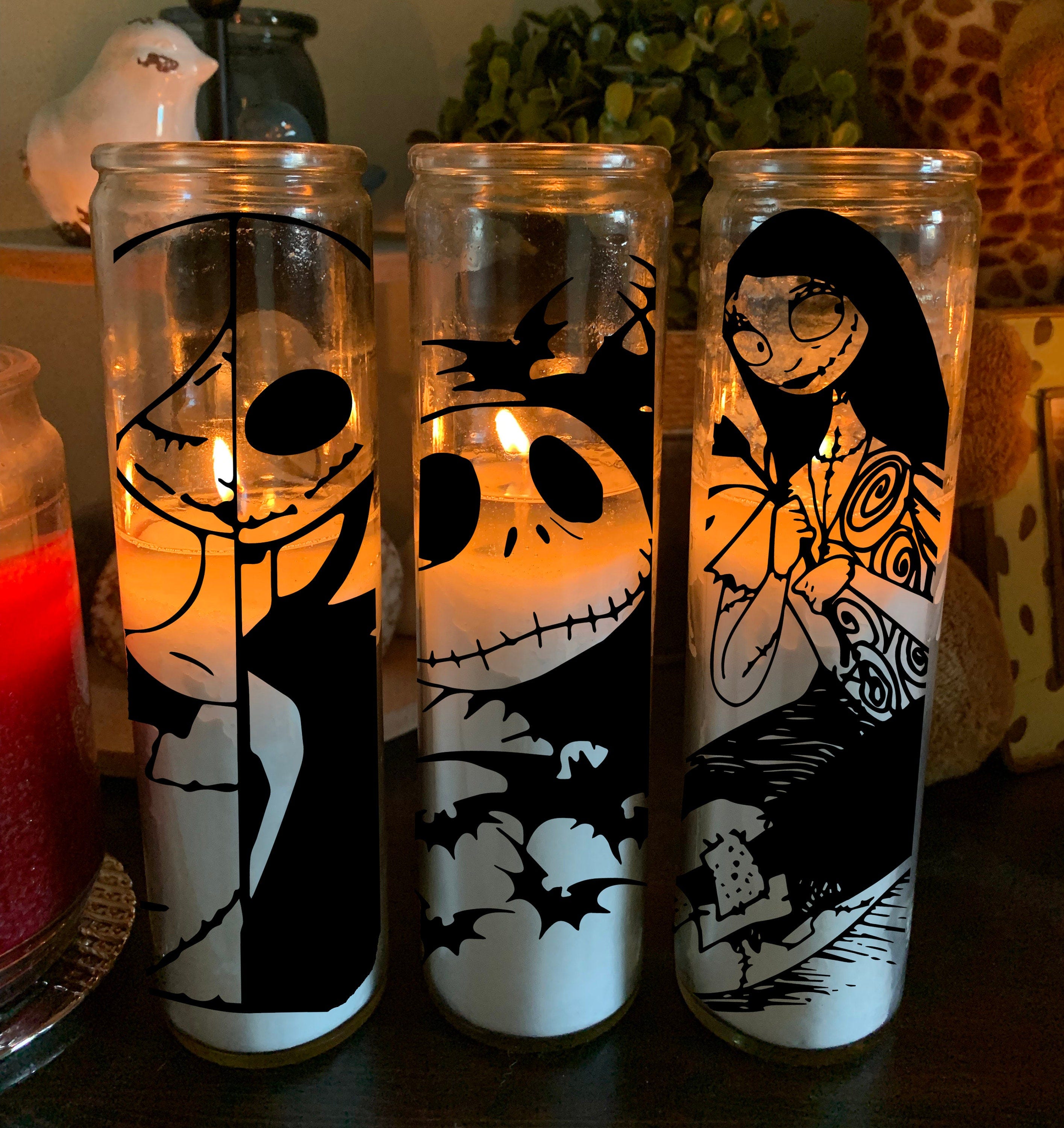 Digital Download SVG File for Tumblers & Tall Candles Nightmare Before Christmas Jack Sally