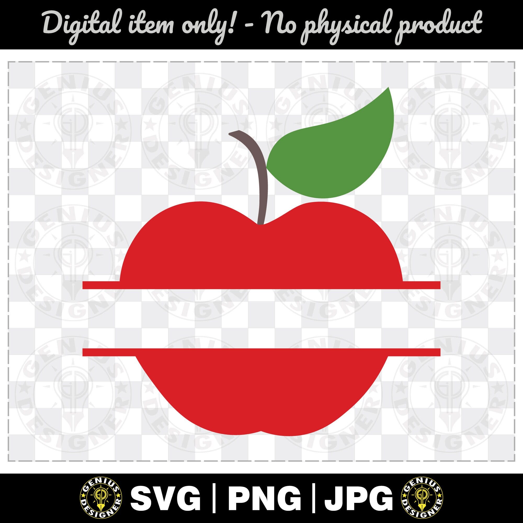 Apple Monogram Svg, Apple Name Frame Png, Apple Clipart, Apple Nametag Svg Png Jpg