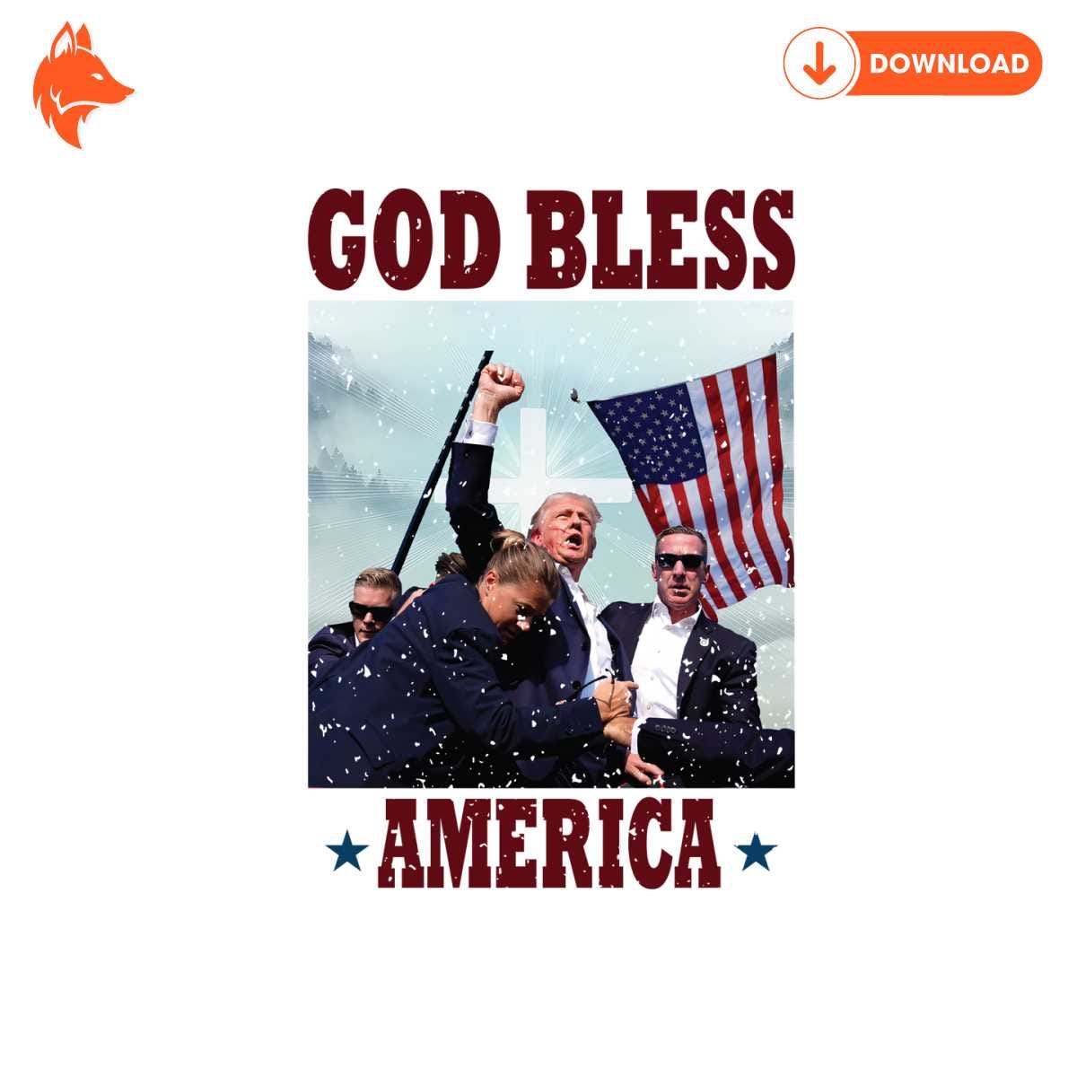Free God Bless America Trump Shot PNG