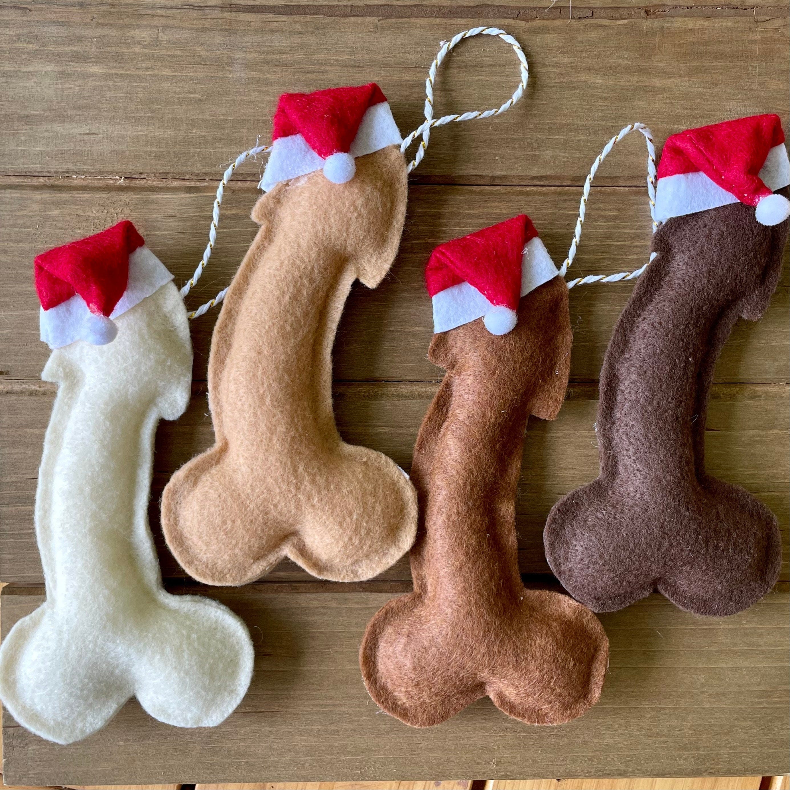 Jingle Balls - penis ornament, funny gag gift, dick humor xmas, adult stocking stuffer, naughty Christmas present, dirty white elephant