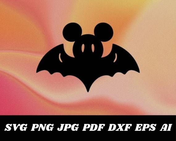 Mickey Mouse Bat Silhouette SVG | Halloween Design | Digital Download | Halloween mickey mouse bat SVG, cut files for Cricut Silhouette