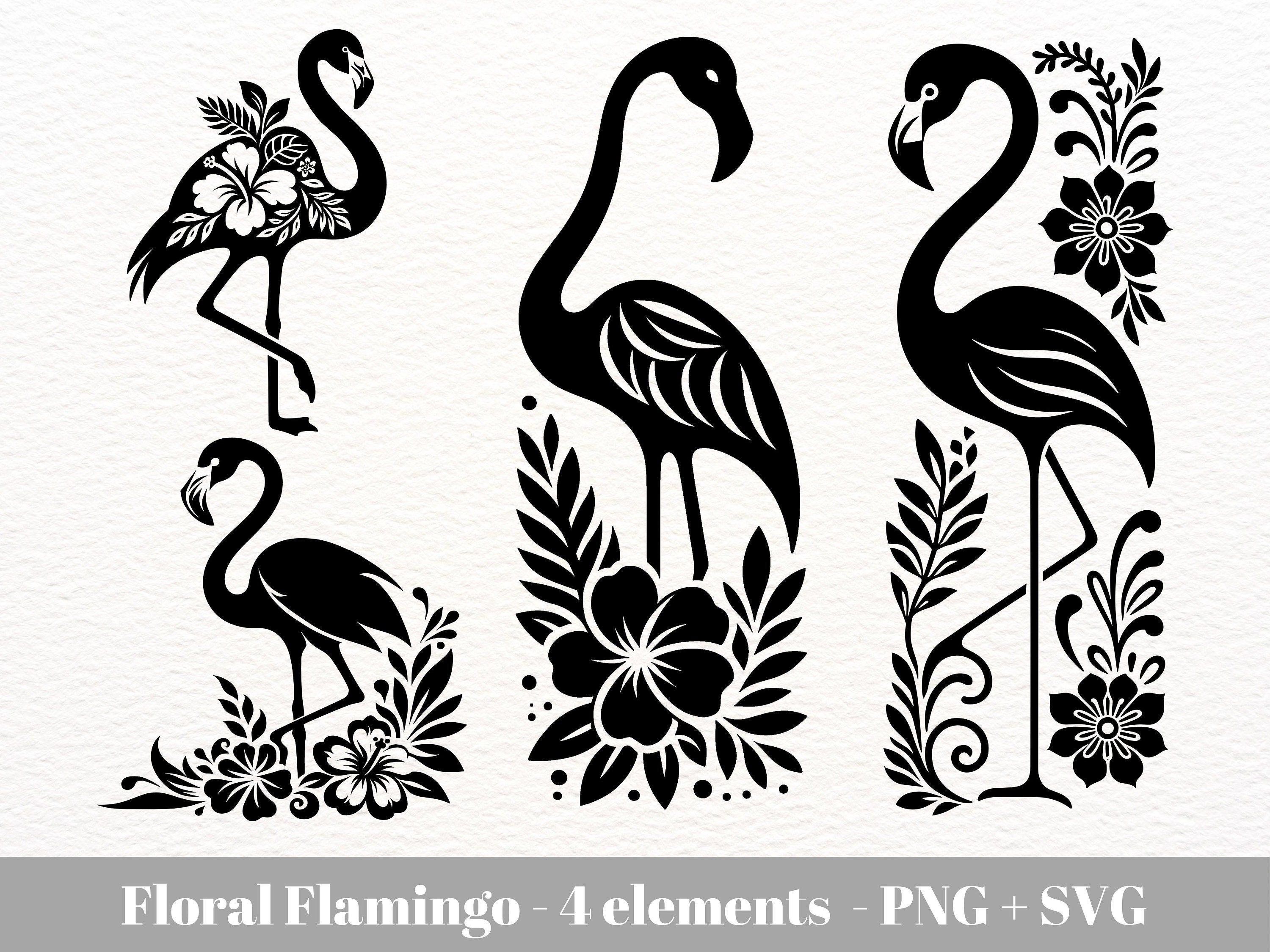 Floral Flamingo svg / flamingo svg png / Flamingo clip art / flamingo svg file/  floral flamingo svg / Commercial use/ Laser engraving files