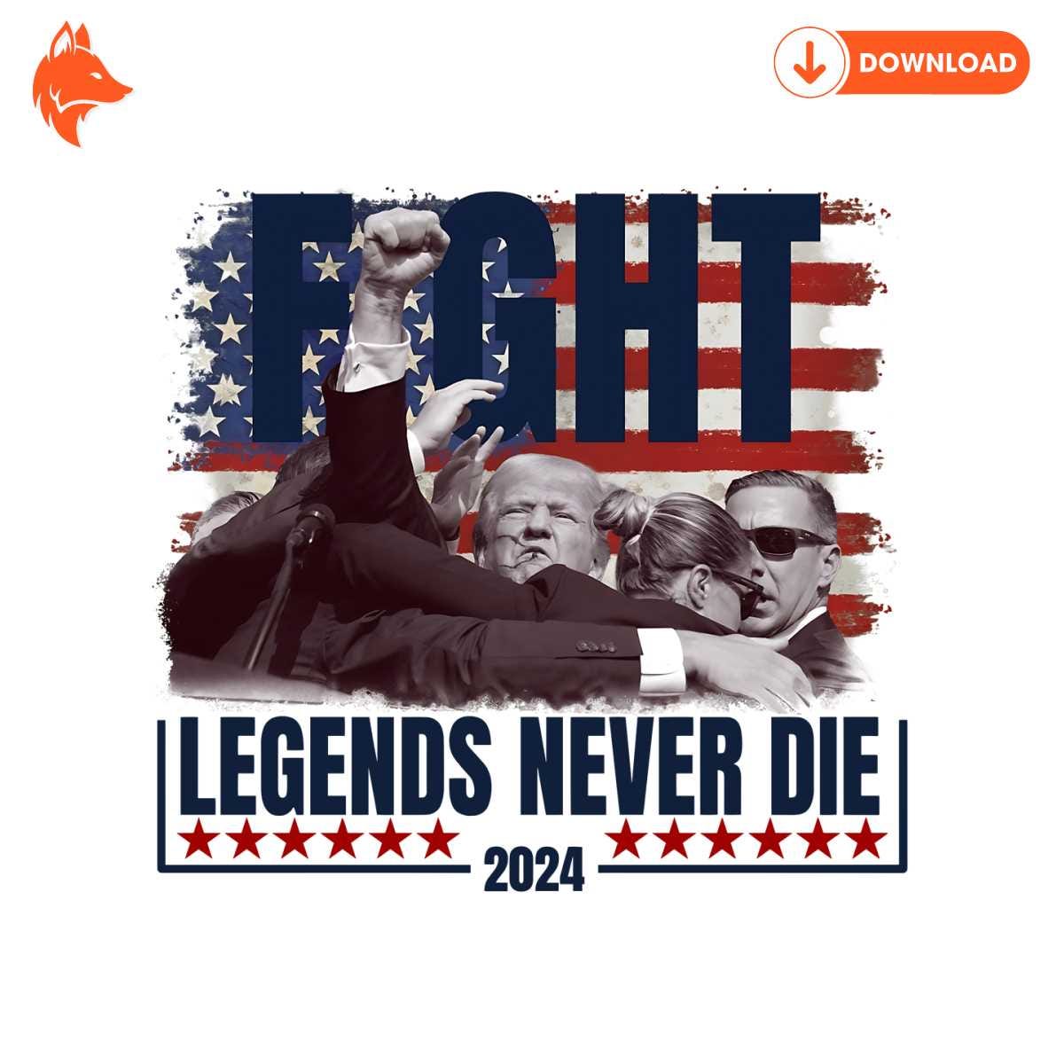 Free Trump Fight Legends Never Die 2024 PNG