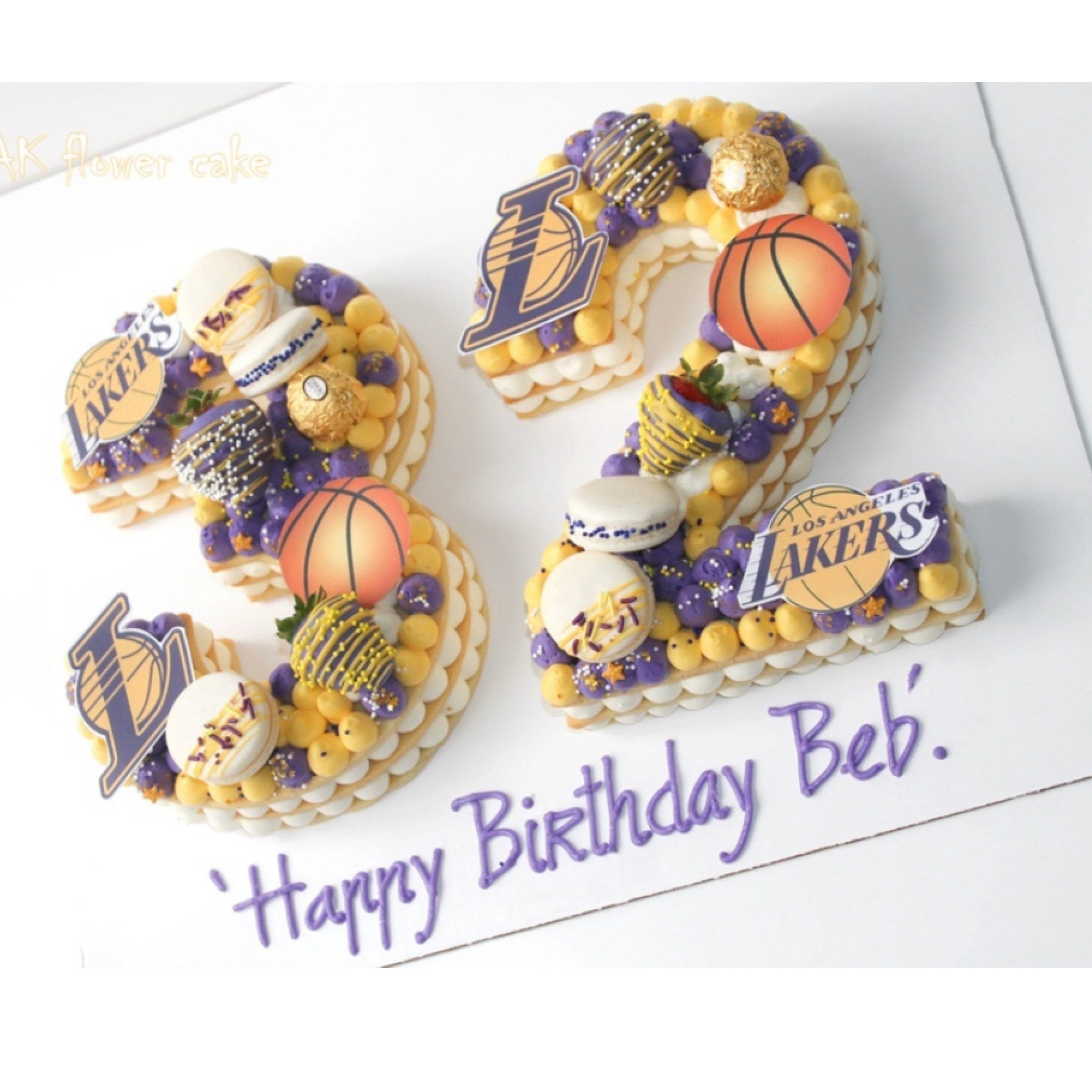 Lakers edible logos for number cake or cupcakes