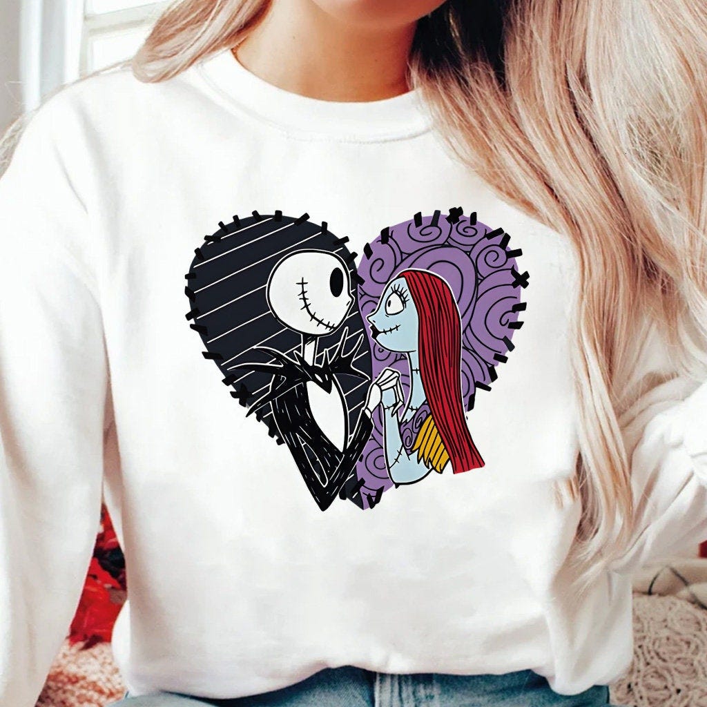 Jack And Sally Couple Love PNG, Jack Skellington Png, Sally Skellington Png, Valentine Nightmare Before Christmas Png, Happy Valentine