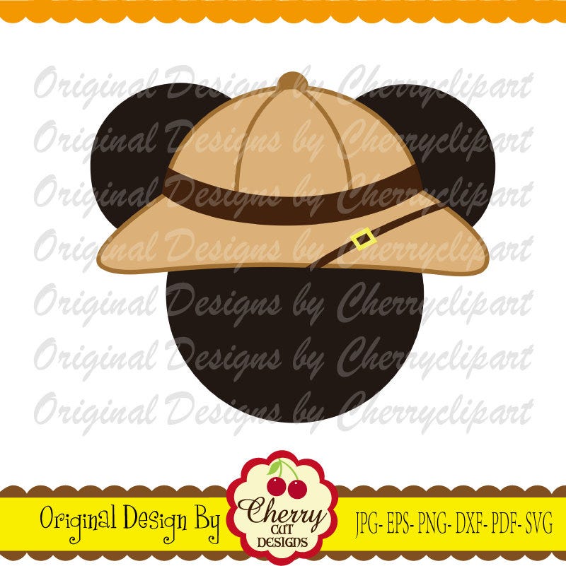 Safari Svg dxf, Safari hat Mickey, Safari hat Mouse ears SVG Silhouette & Cricut Cut Files MM07 - Personal and Commercial Use