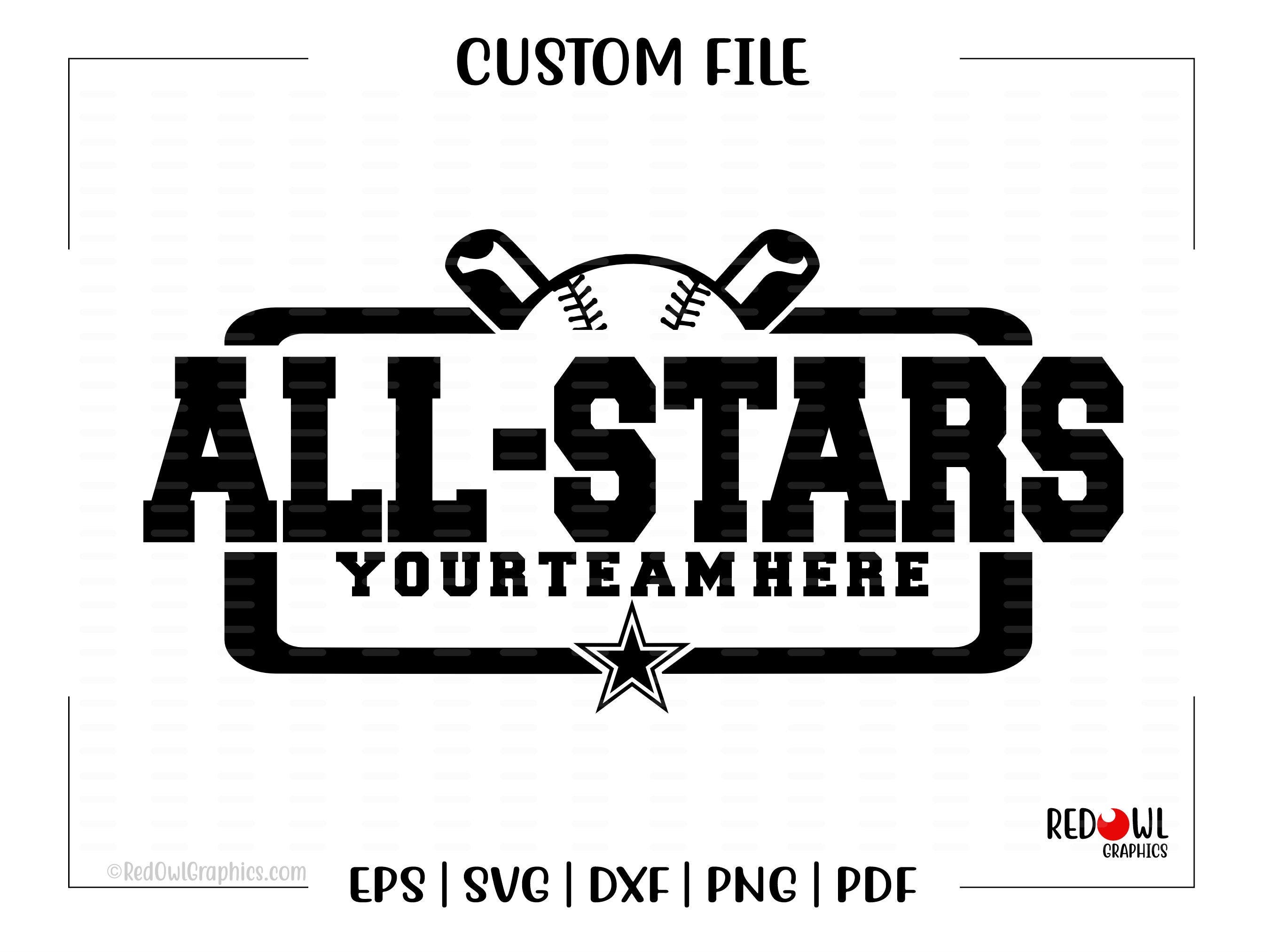 Custom, Personalized, Baseball svg, All Star svg, Baseball, All Star, All-Stars, Mascot, svg, dxf, eps, png, pdf, sublimation