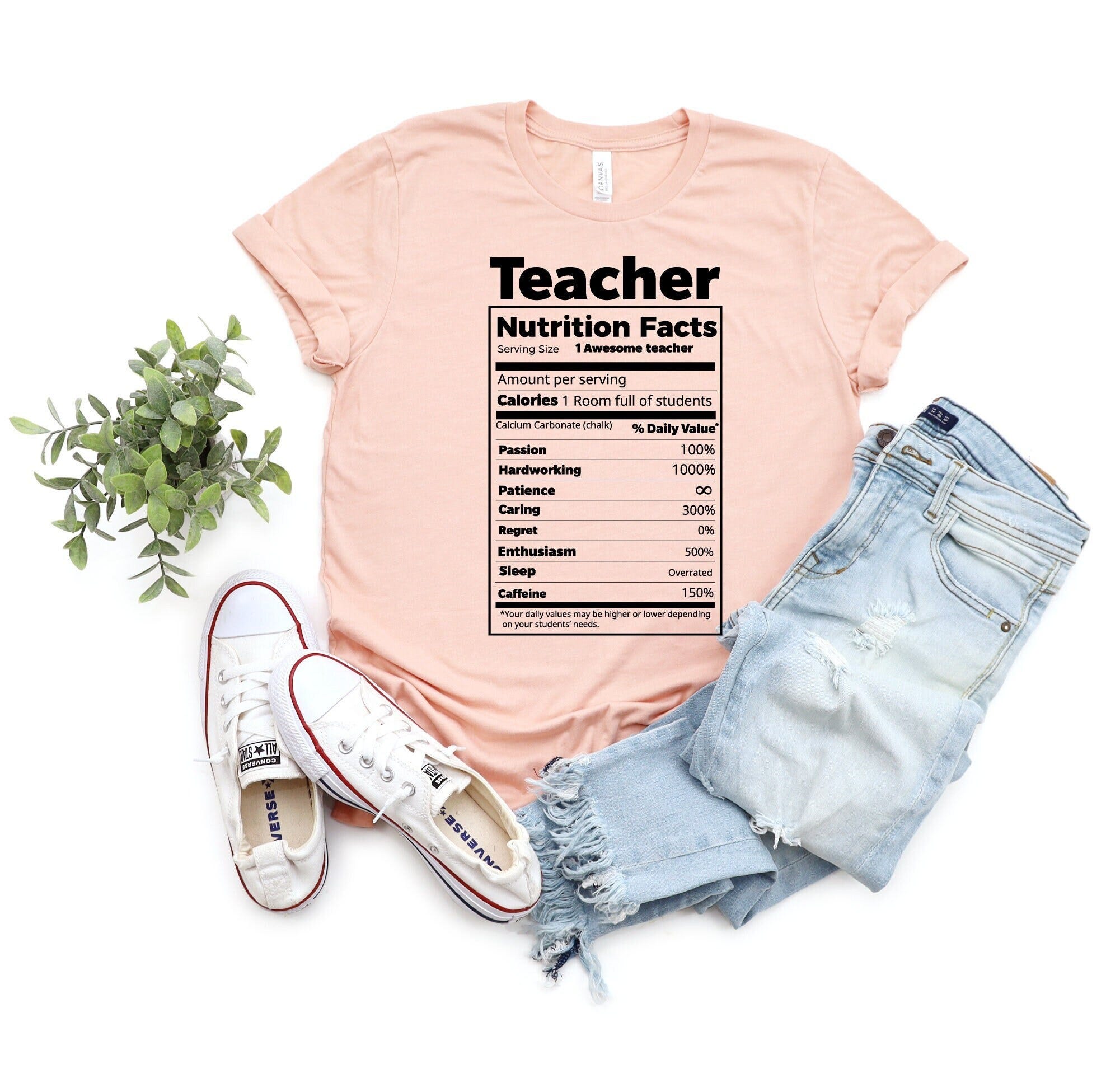 Teacher shirt, Teacher Nutrition Facts Shirt, Back To School, Funny Teachers Shirt, Gift For Teachers, First Grade, Teacher Facts T-shirt