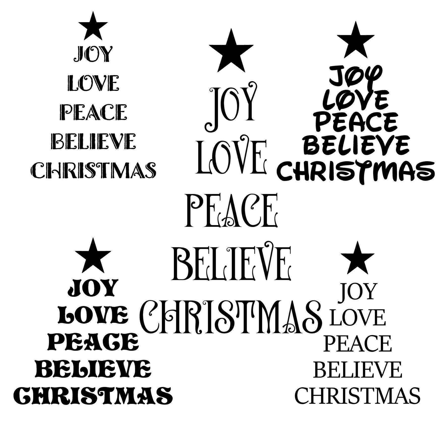 CHRISTMAS TREE WORDS svg (six designs)