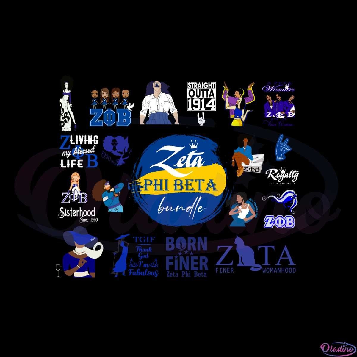 Zeta Phi beta Sisterhood Sine 1920 Bundle Best SVG Cutting Digital Files