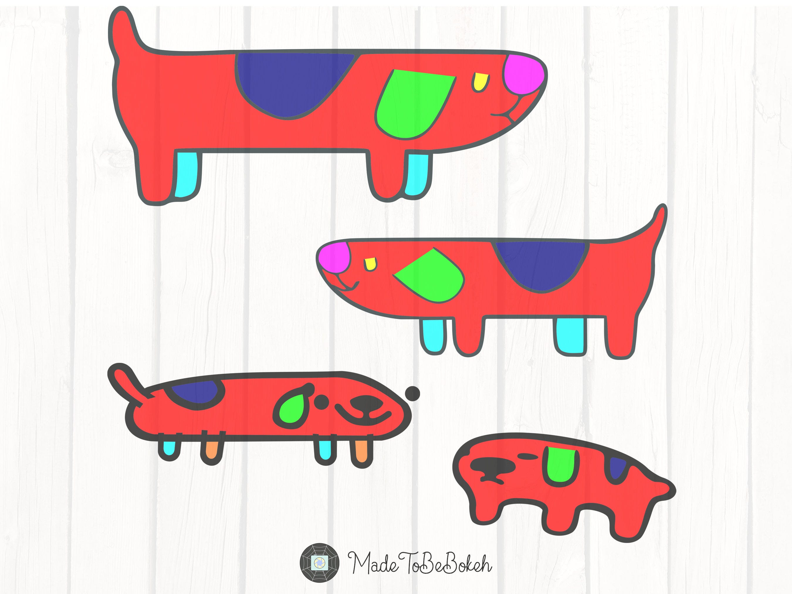 Colour Design Your Own Longdogs! SVG - Bluey Easter Egg Hidden Dog Layered SVG - Useful Sticker Vinyls