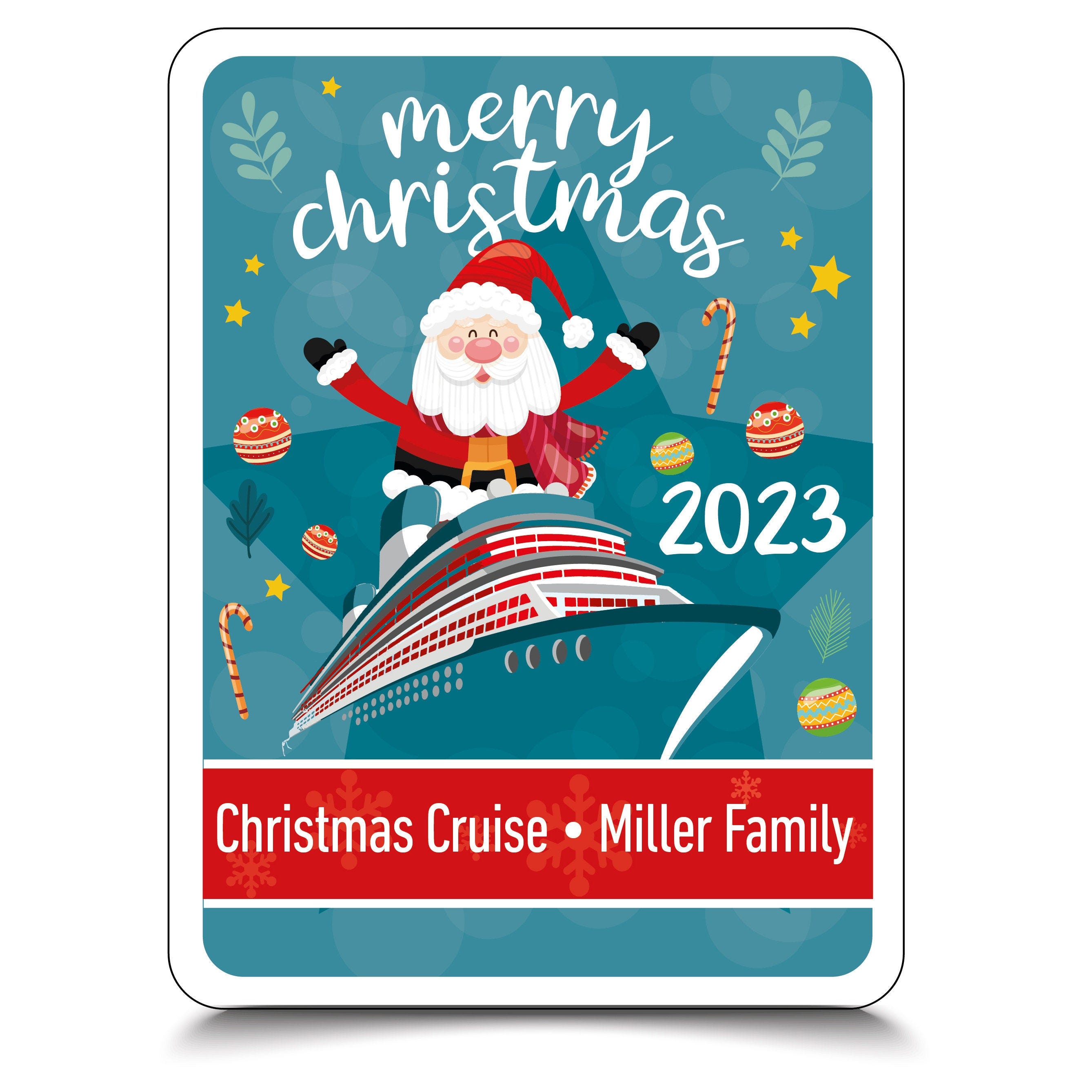 Personalized Christmas Cruise Door Magnets | Cruise Door Decorations | Custom Magnets for Christmas cruise | Holidays Cruise Magnet