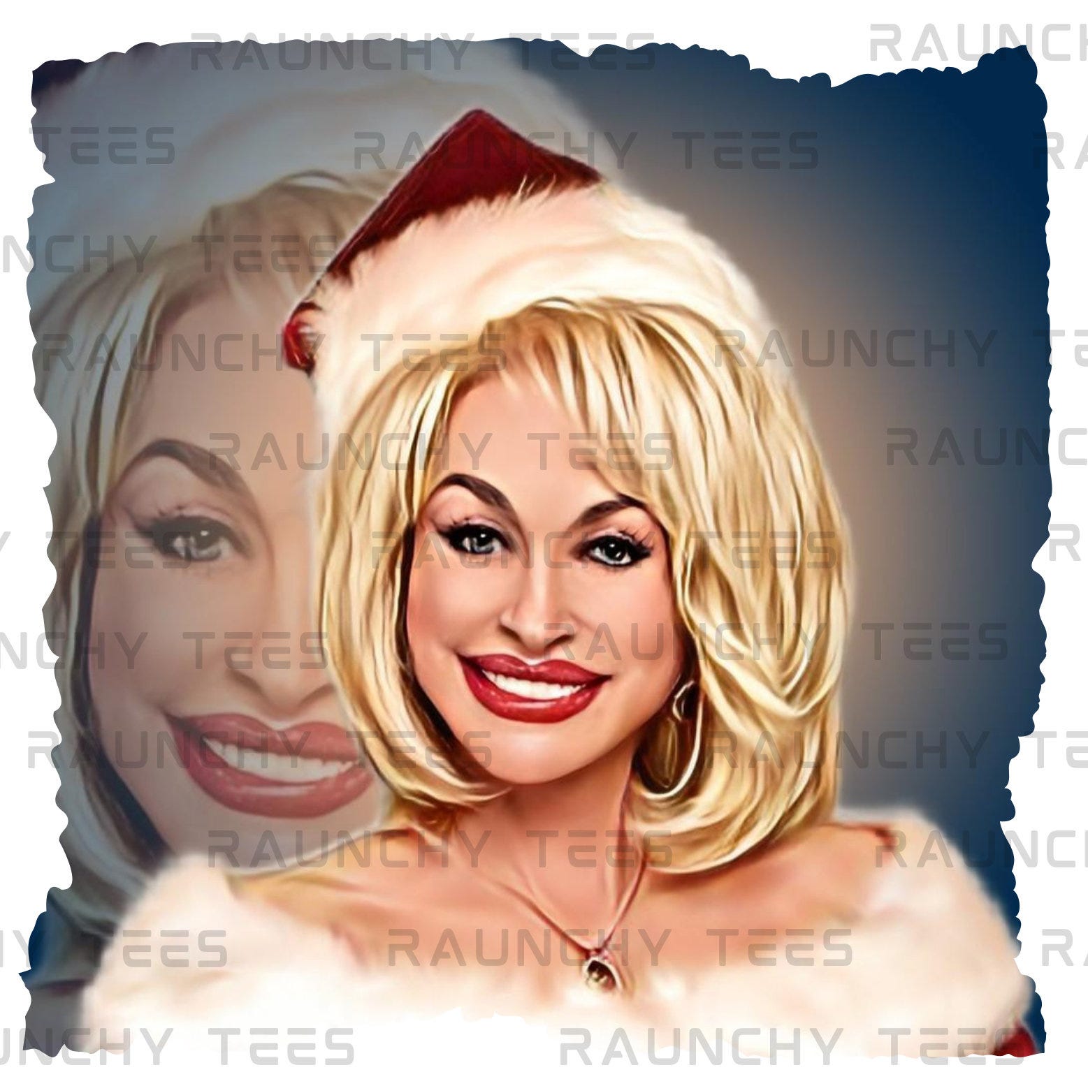 Dolly Parton Christmas Png  Files | Animated Shirt Print | Digital Download | DTF | DTG | Sublimation | With and Without Torn Border