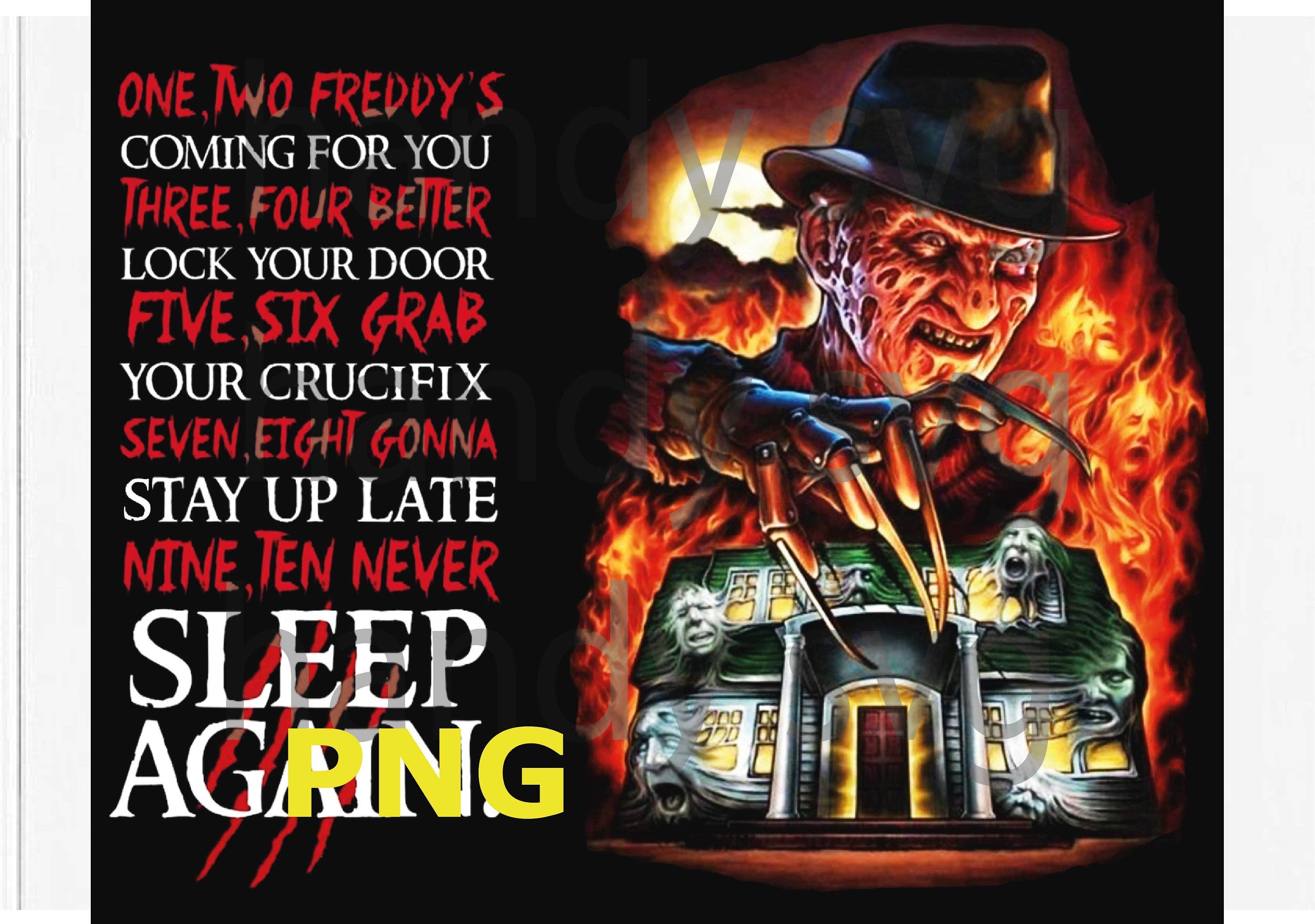 Freddy Krueger PNG, Horror Character png, Horror Vintage Movie PNG, Instant Digital Download