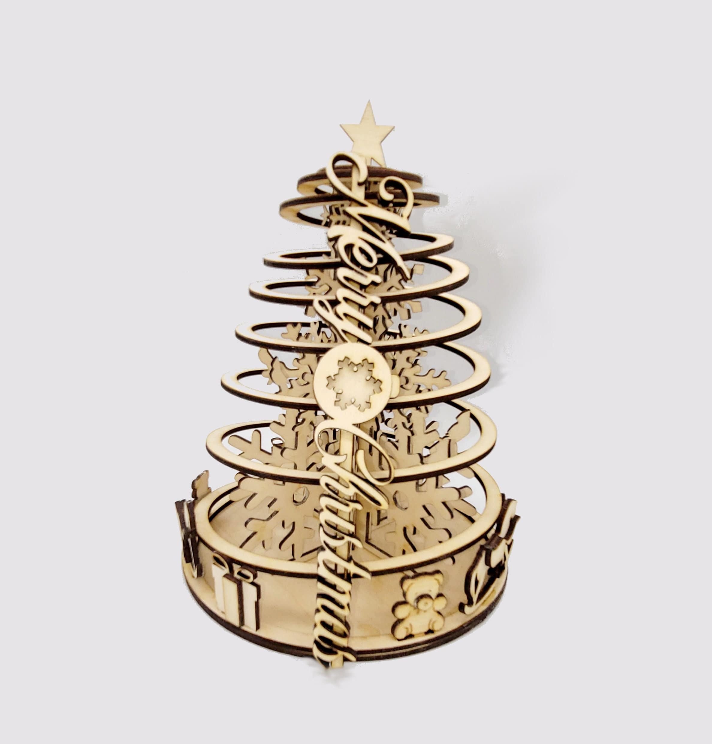 CHRISTMAS TREE SPIRAL Laser Cut Design, Glowforge Ready, Instant Download