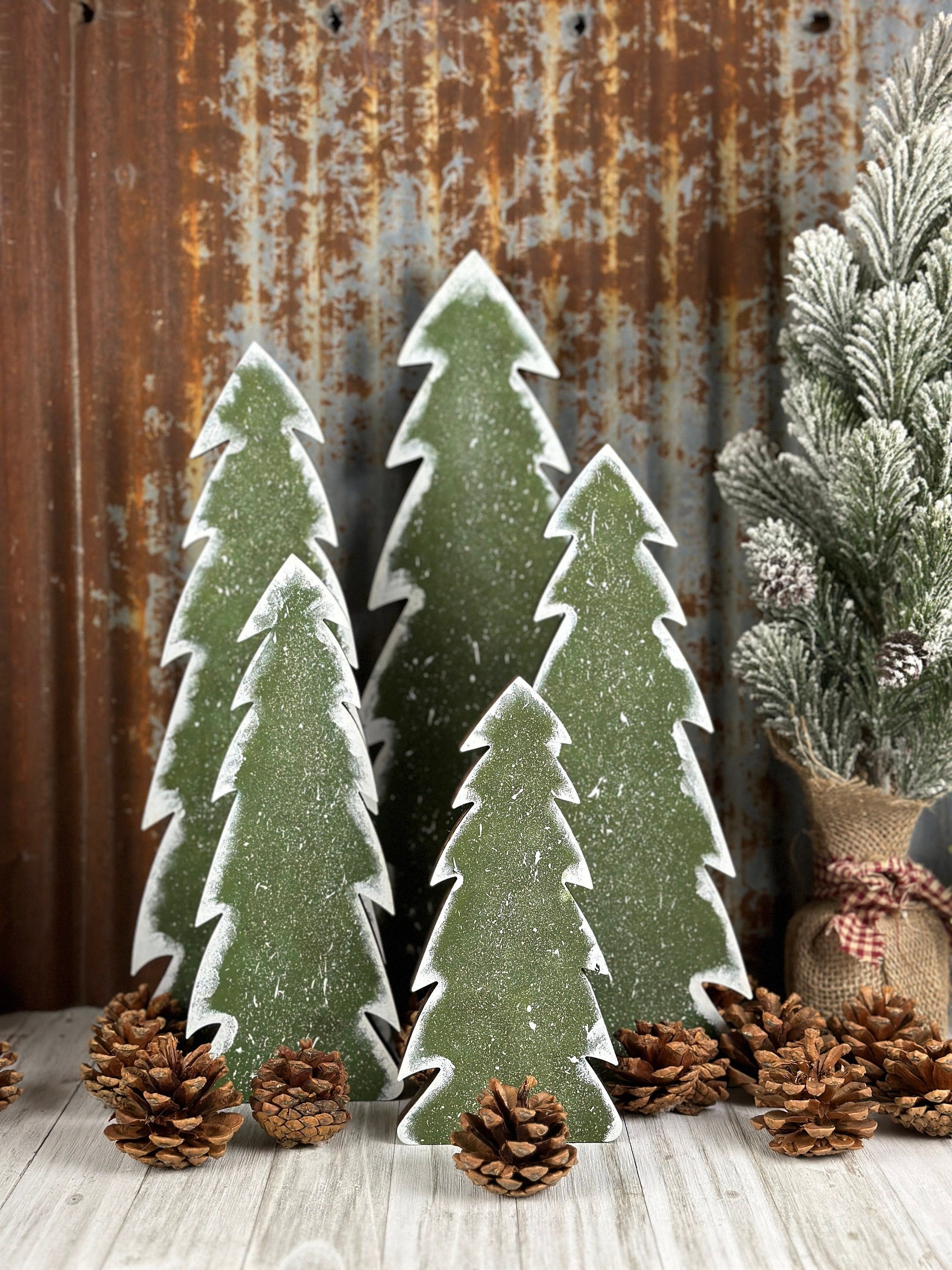 Christmas Trees Set of 5 Shelf Sitter SVG Digital Download for Glowforge or Laser Not a Physical Item