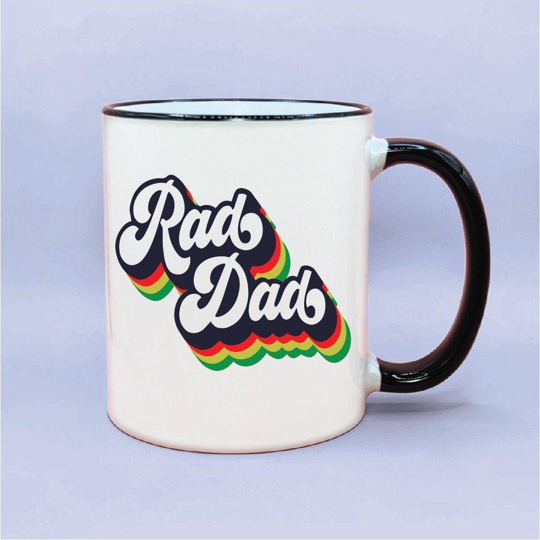Retro Rad Dad Coffee Mug, Funny Dad Mug, Funny Dad Gift Idea, Dad Birthday Gift Idea, Dad Gifting Ideas, New Dad Gift, Grandpa Cups, Dad Cup