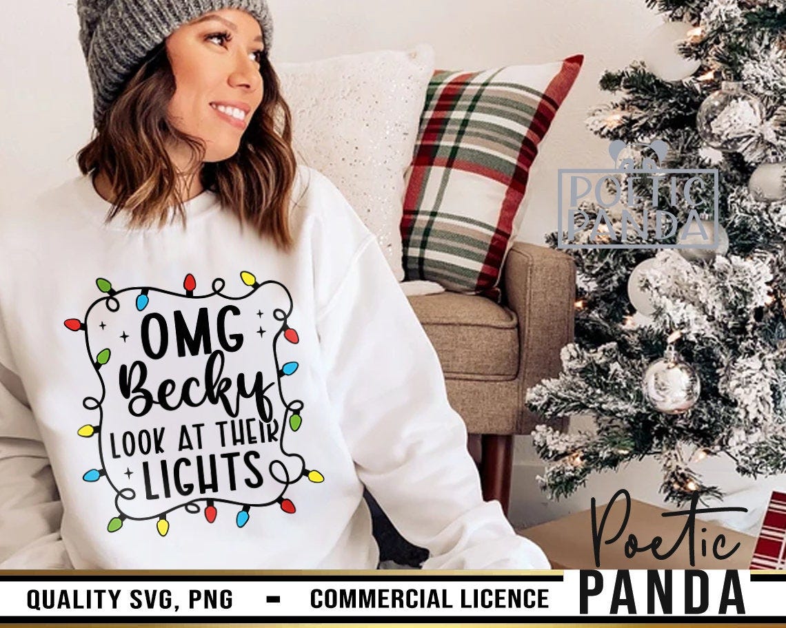 Omg Becky Look at Their Lights SVG PNG, Merry Mama Svg, Funny Christmas Shirt Svg, Jolly Af Svg, Jolliest Bunch Svg, Family Christmas Svs