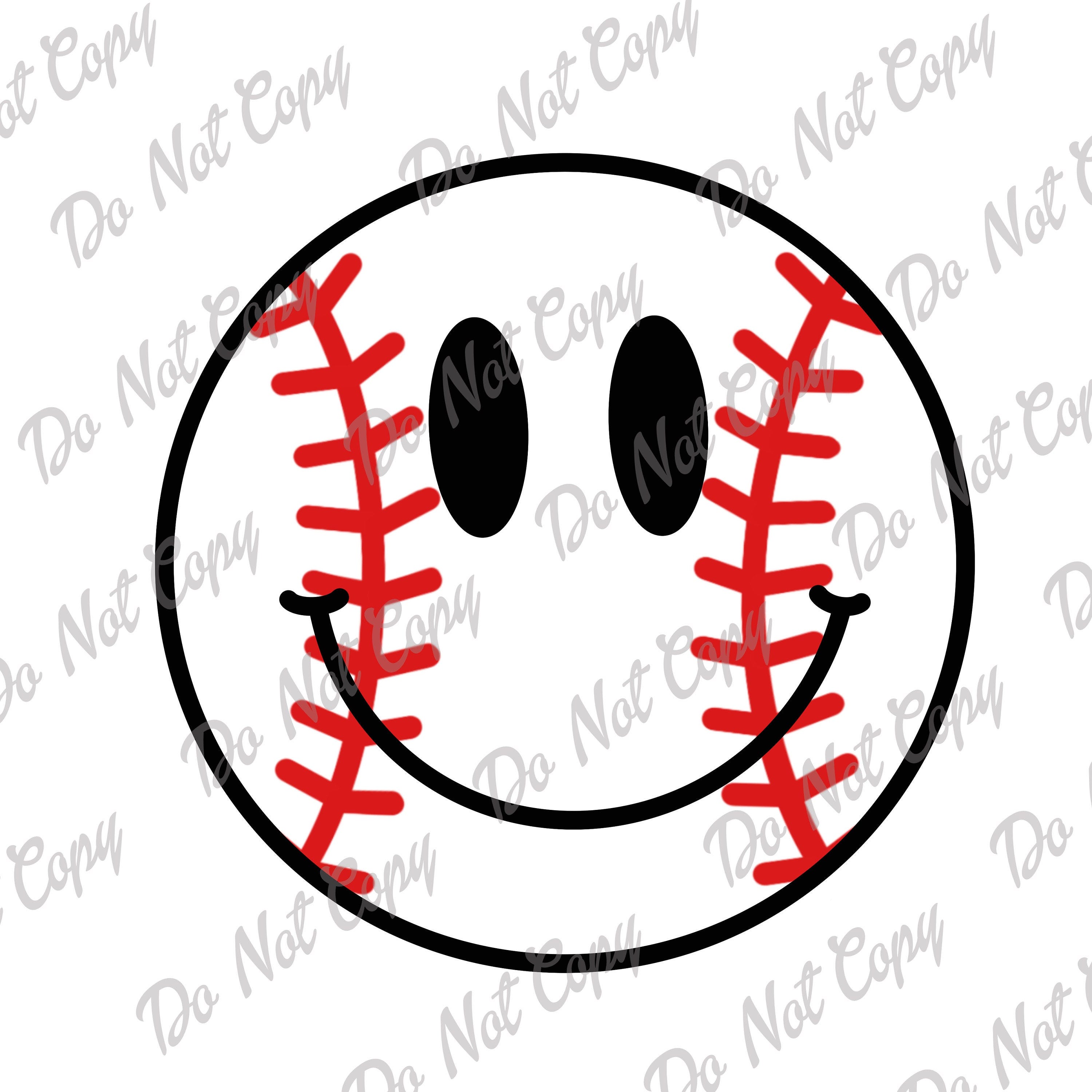 Baseball Happy Face SVG, PNG, Baseball, Baseball Fan, Baseball Face, Baseball Smile, Instant Download