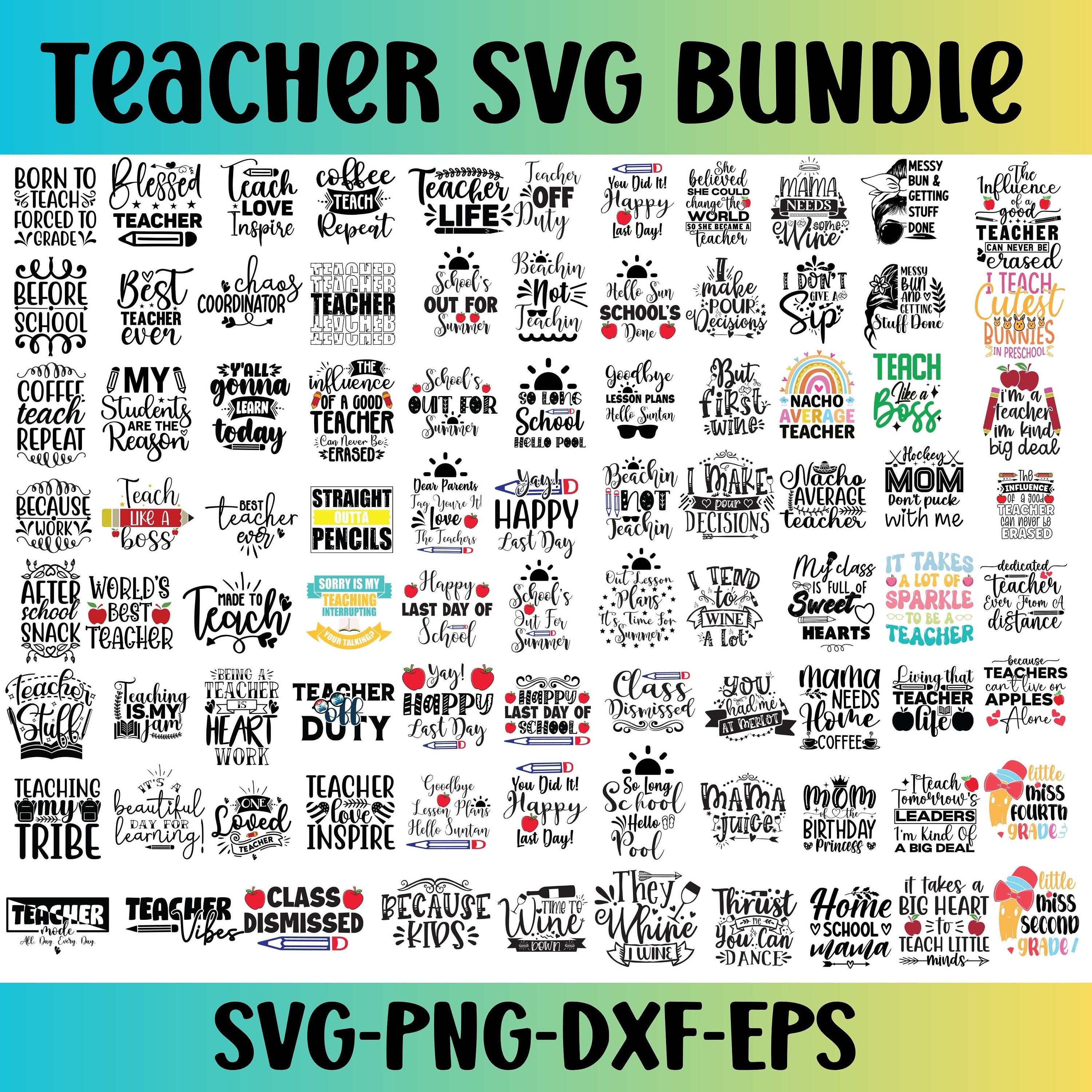 Teacher SVG, teacher appreciation svg, teacher tote bag svg, math teacher svg, Teacher SVG Bundle, teacher of little things svg, school svg