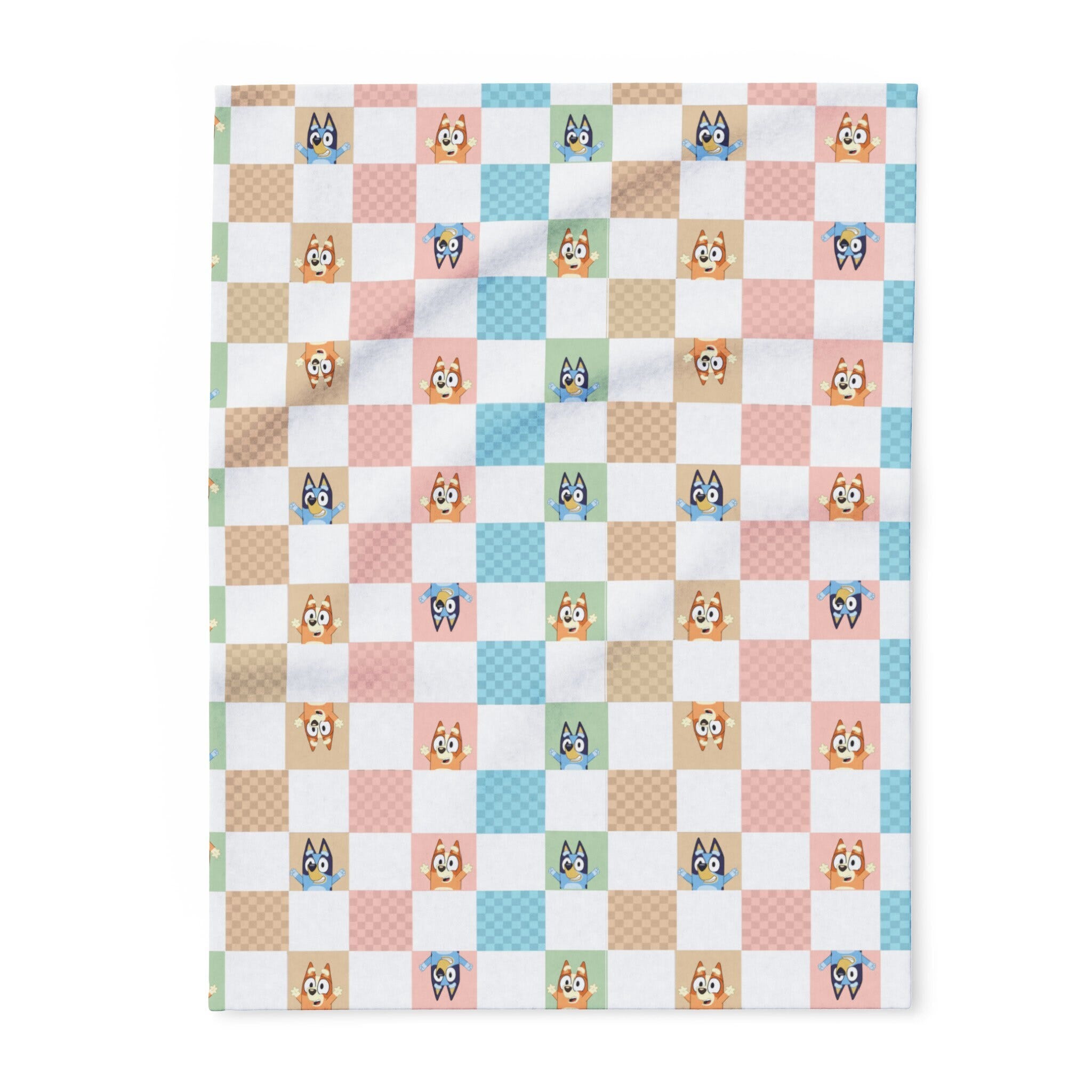 Bluey Bingo Checkered Baby Blanket