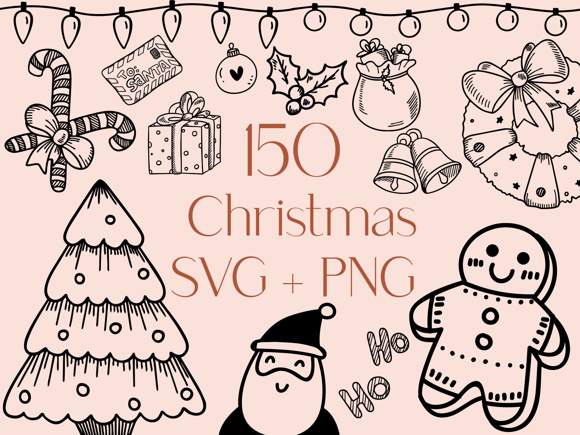 Christmas Svg Bundle | Merry Christmas Svg | Christmas Ornaments | Holiday Svg | Santa Svg | Christmas Shirt Svg | Svg Files for Cricut