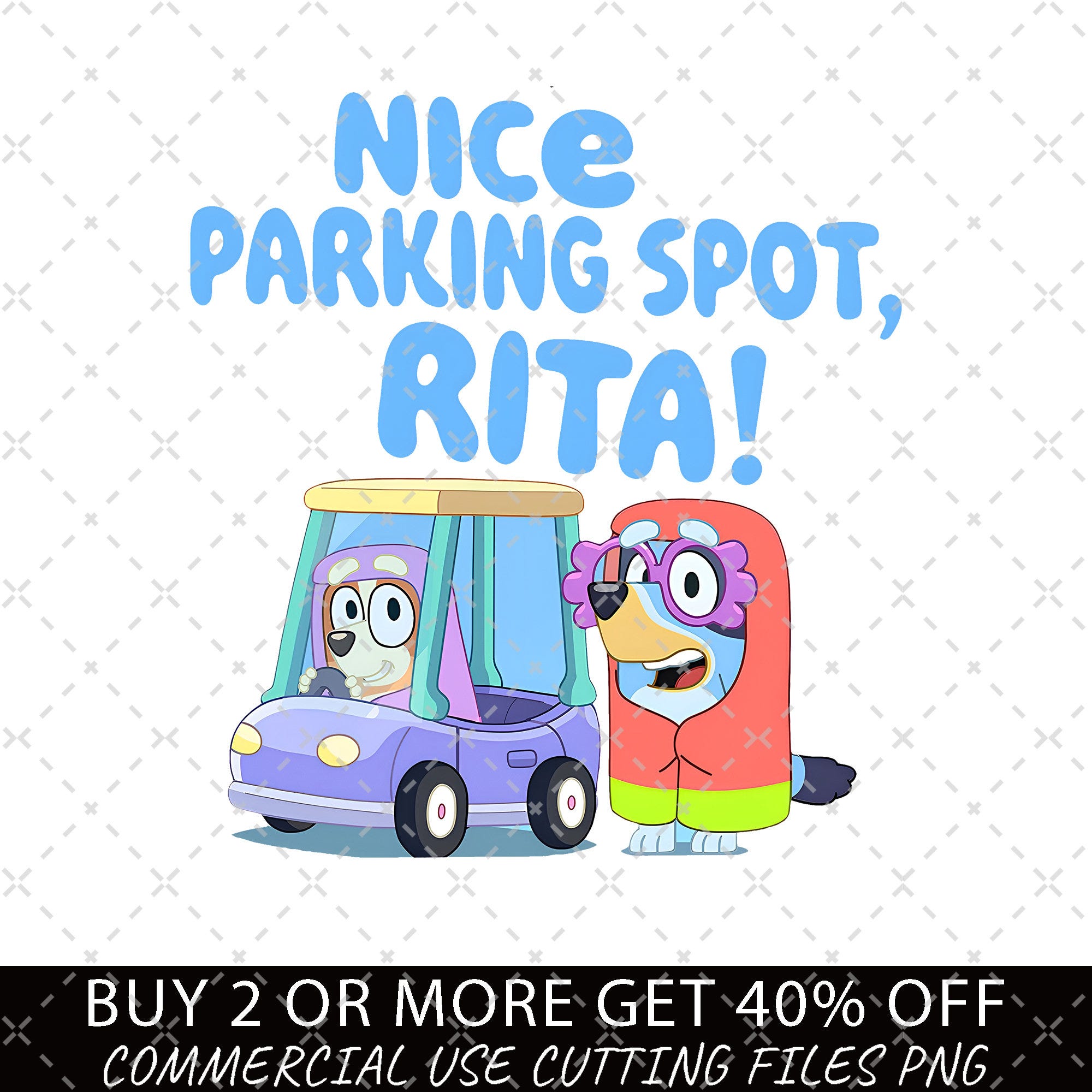 Bluey Png, Nice Parking Spot Rita Stickers PNG, Bluey Family Png, Decal Files, Vinyl Stickers, Car Image