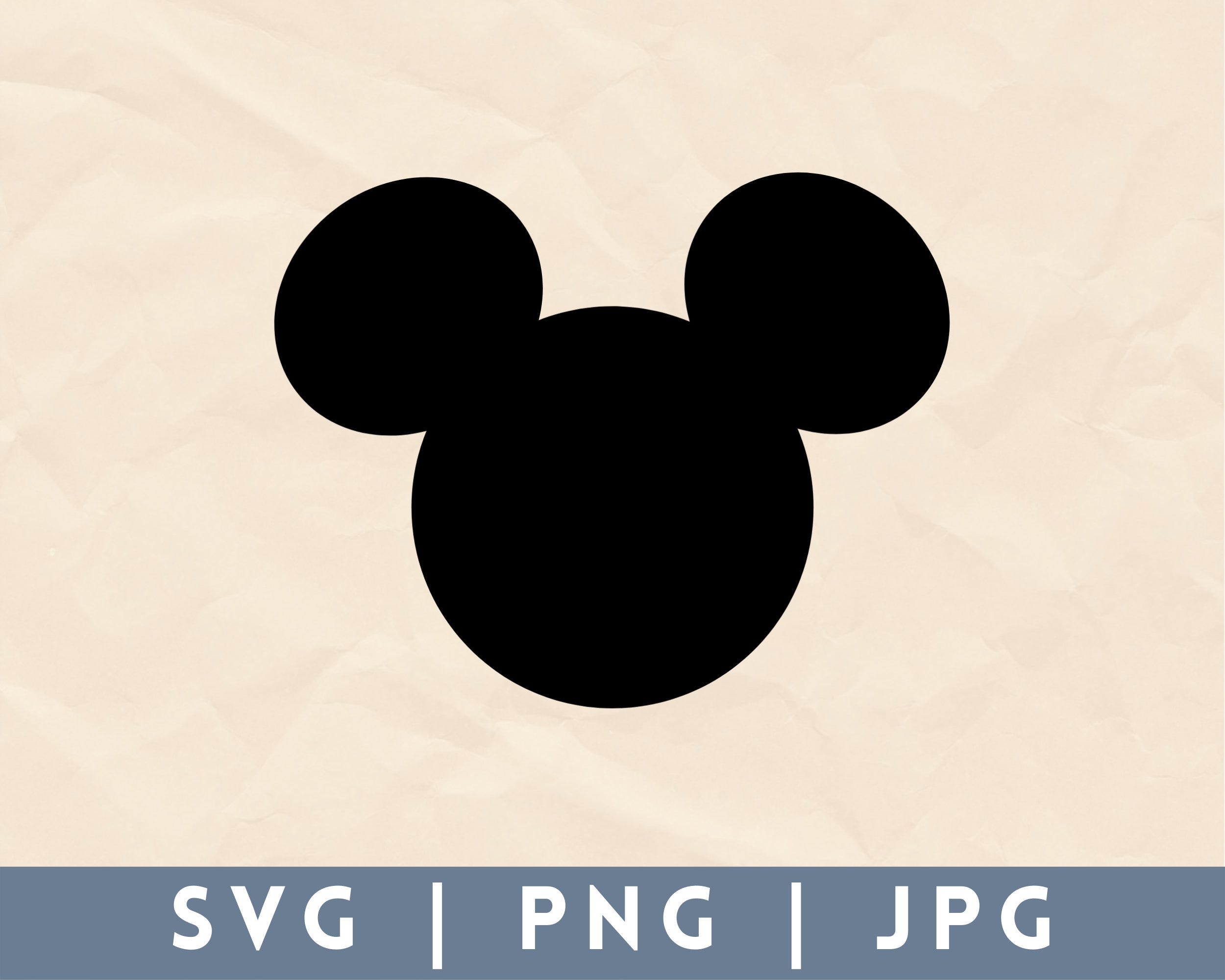 Mickey Mouse Head, Design Element, SVG, PNG, JPG, cut file, instant download, basic, black, silhouette, cricut, graphic design, magic, craft