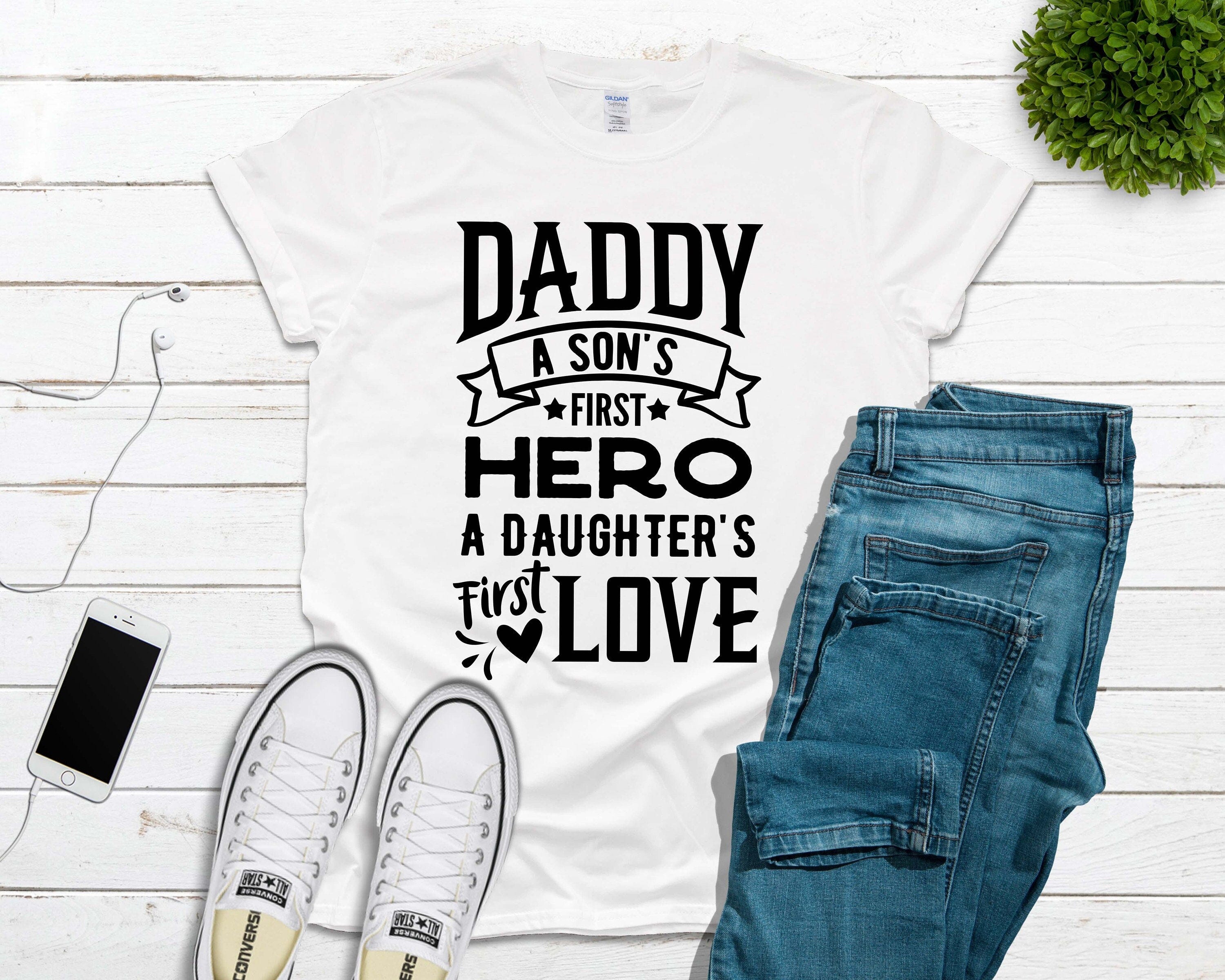 Dad Svg, A Sons First Hero A Daughters First Love Svg, Dad Life Svg, Father Son Svg, Daddy Svg, Dad Shirt Svg, Fathers Day Svg, Dxf, Png