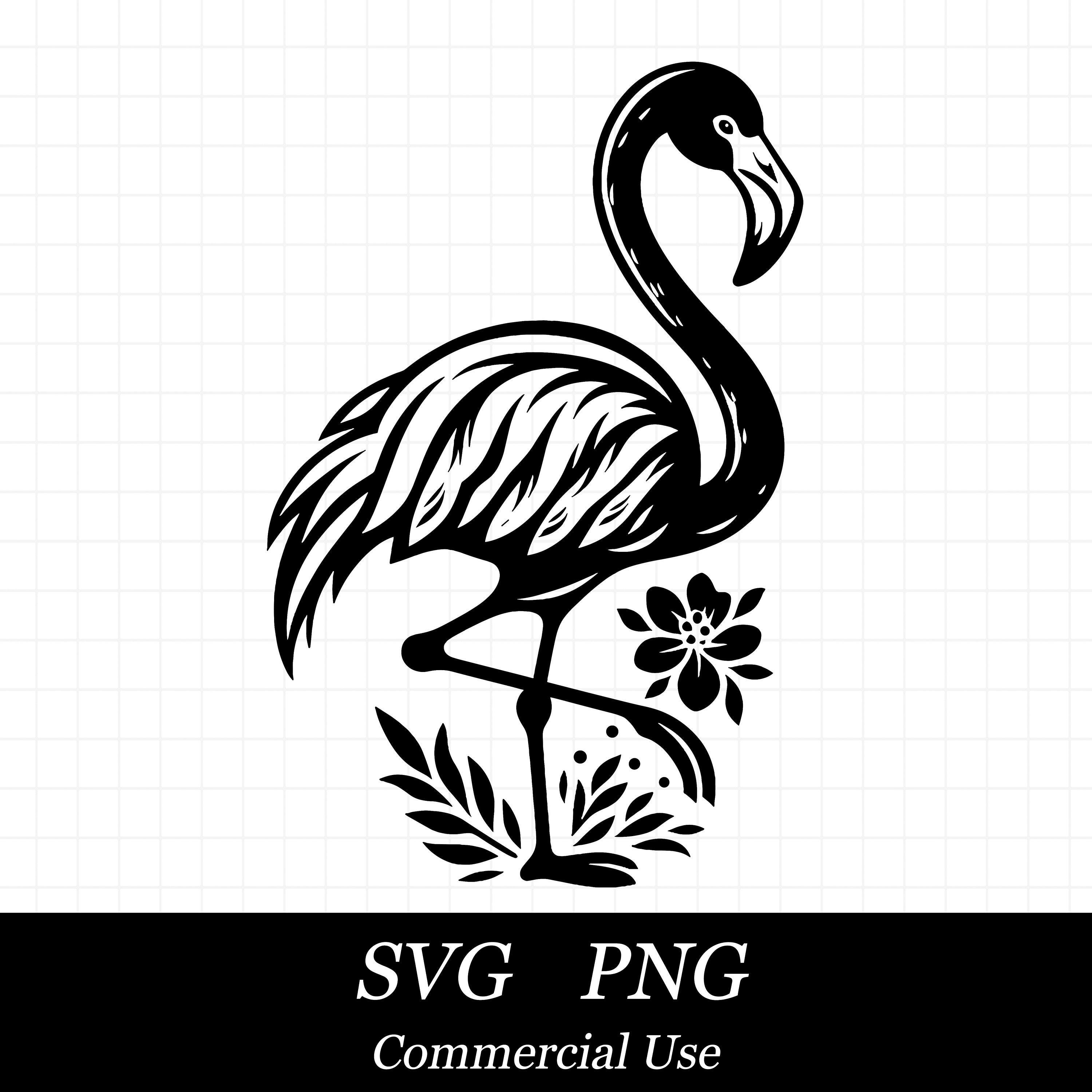 Flamingo SVG File For Cricut, Bird SVG, Summer Png, Commercial Use, Instant Digital Download, Floral Svg