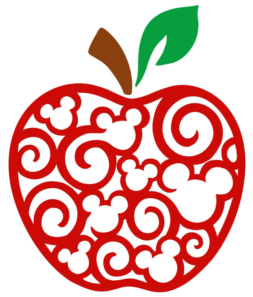 Mickey Mouse swirly apple for the teachers in your life