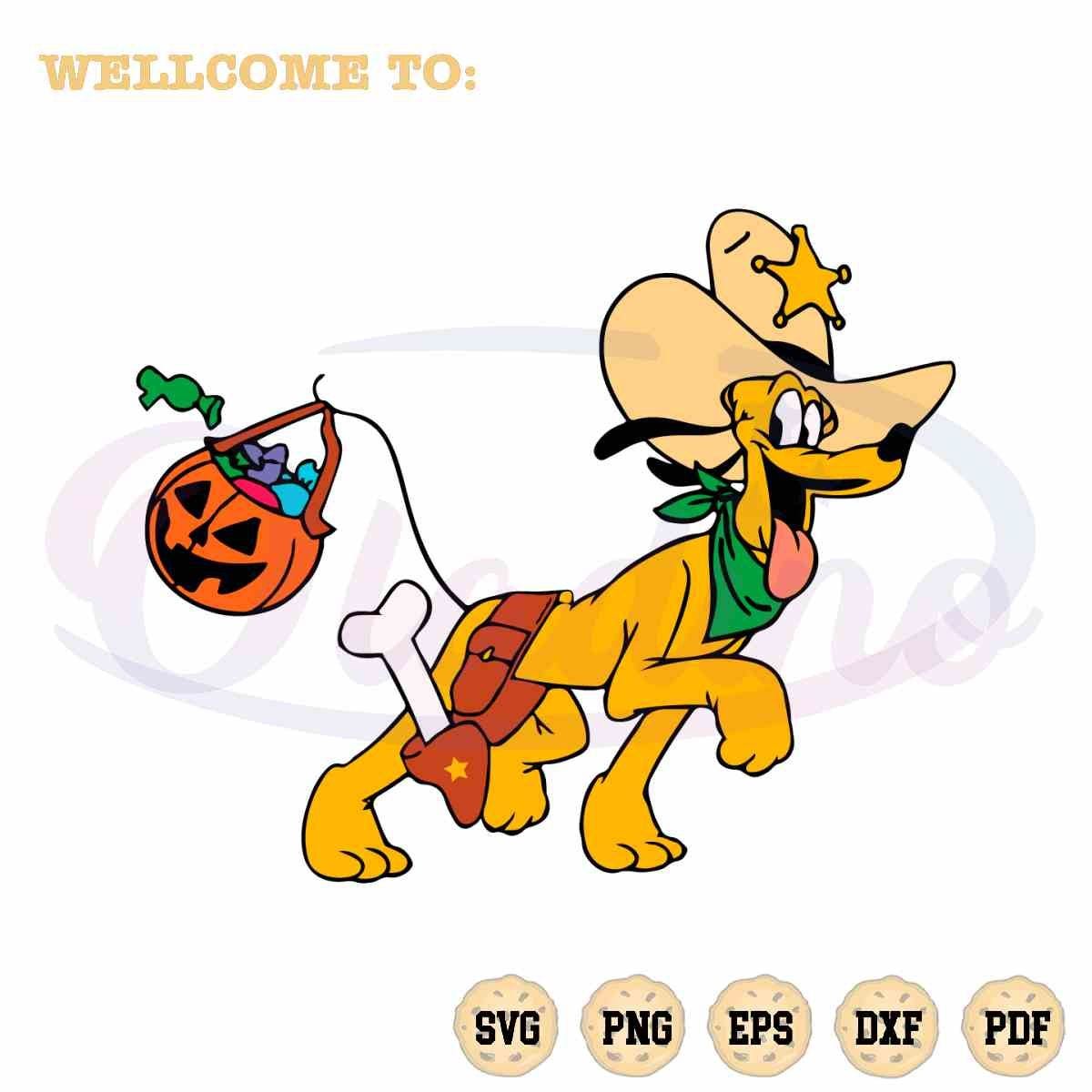 Pluto Cowboy Halloween Disney SVG Best Graphic Design File