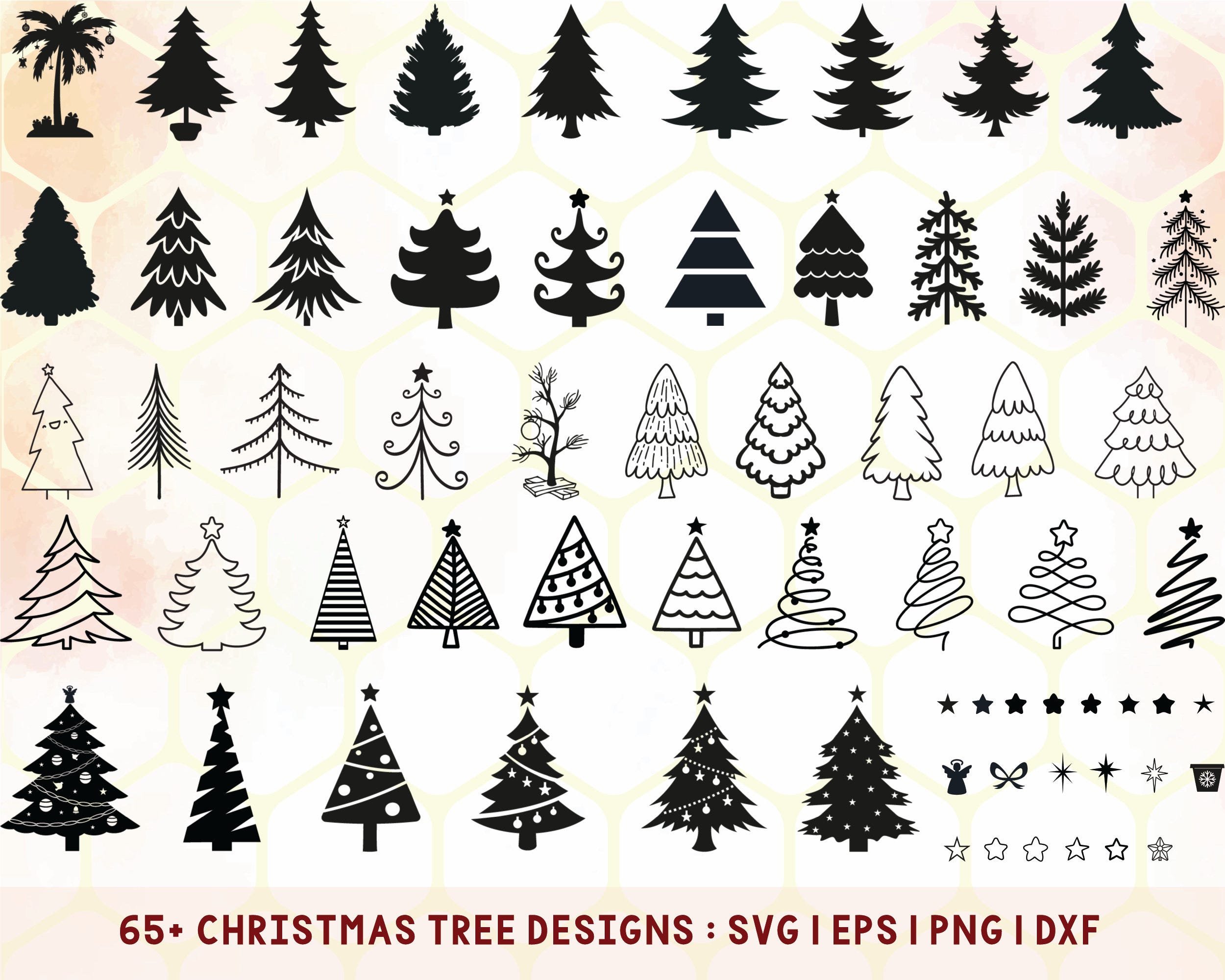Christmas Tree Svg Bundle, Christmas Svg, Christmas Tree Svg, Pine Tree Svg, Star Svg, Christmas Clipart,