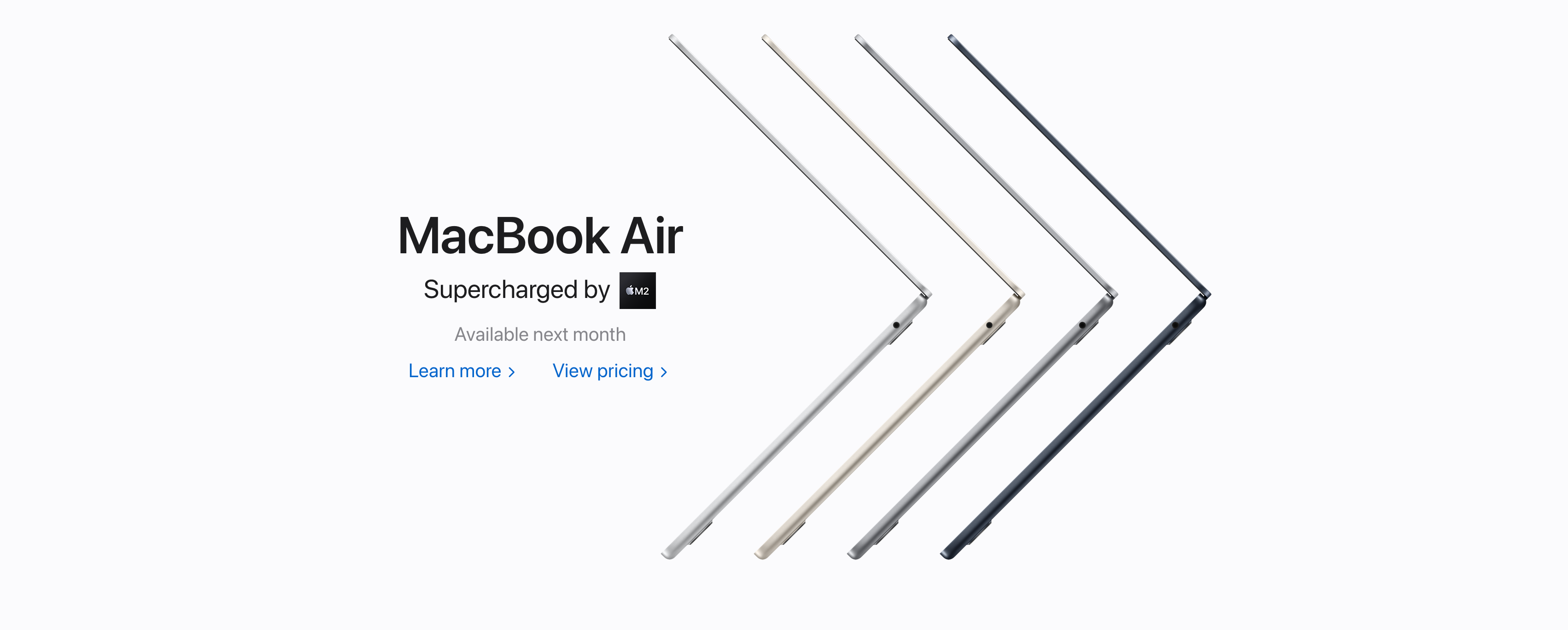 The new M2 MacBook Air will be available sometime… “next month” - Credit: Apple.com