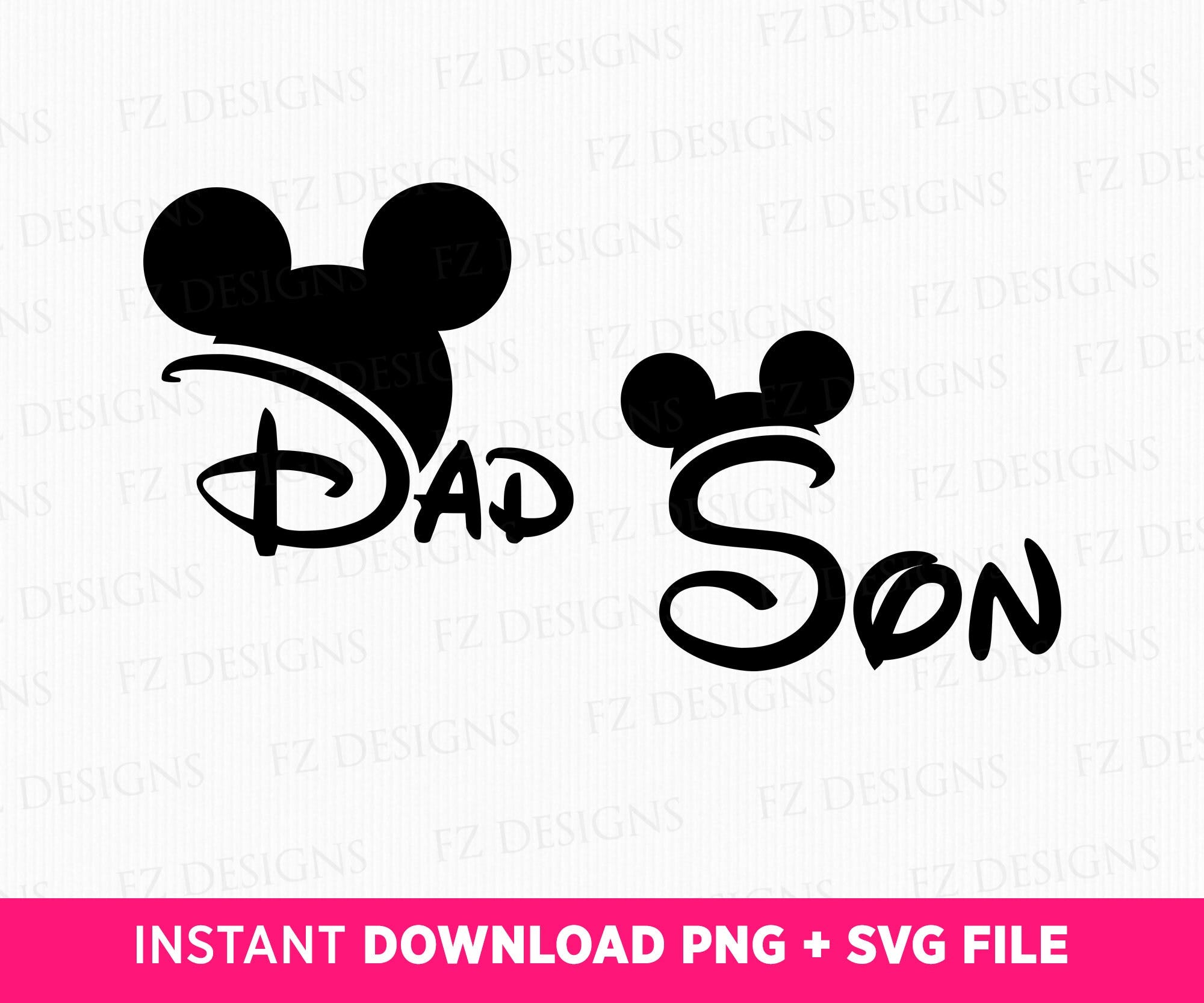 Mouse Ear Dad and Son Svg, Family Trip Svg, Family Vacation Svg, Vacay Mode Svg, Gift For Dad Svg, Png Svg Files For Print, Svg For Cricut