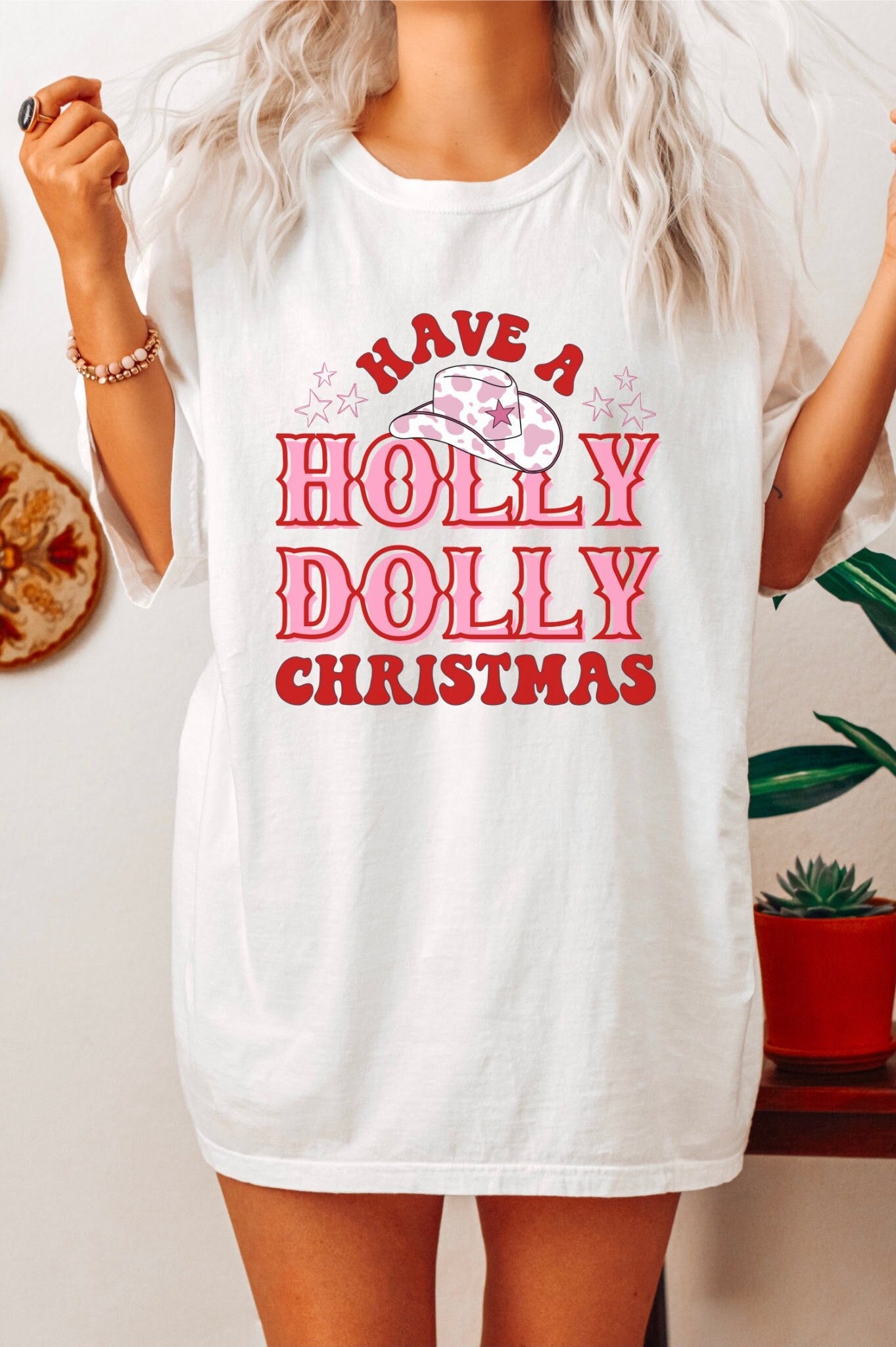 Holly Dolly Christmas Shirt, Western Christmas Tee, Cowgirl Christmas Shirt, Country Christmas Shirt, Best Friend Gift, Comfort Colors Tee