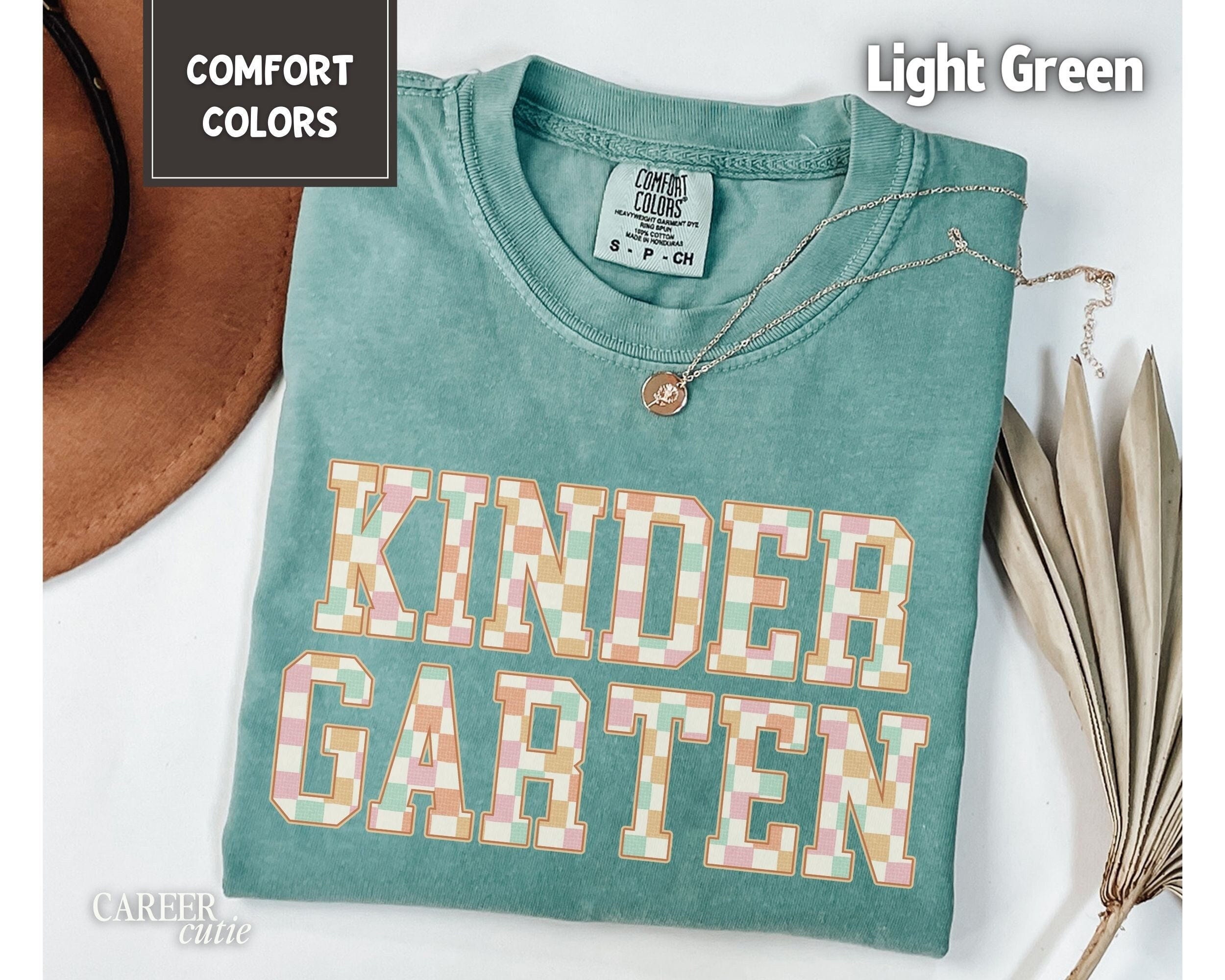 Kindergarten Teacher Shirt, Comfort Colors® Kindergarten Shirt, Kinder Crew, Kinder Garten Teacher Back to School Shirts, Pre-K Teacher