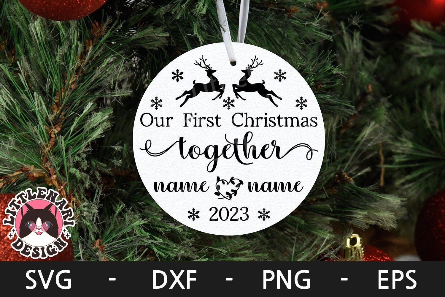 2023 Our First Christmas Together svg, Christmas Ornaments svg, Our First Christmas svg, dxf, png, eps, svg files for cricut