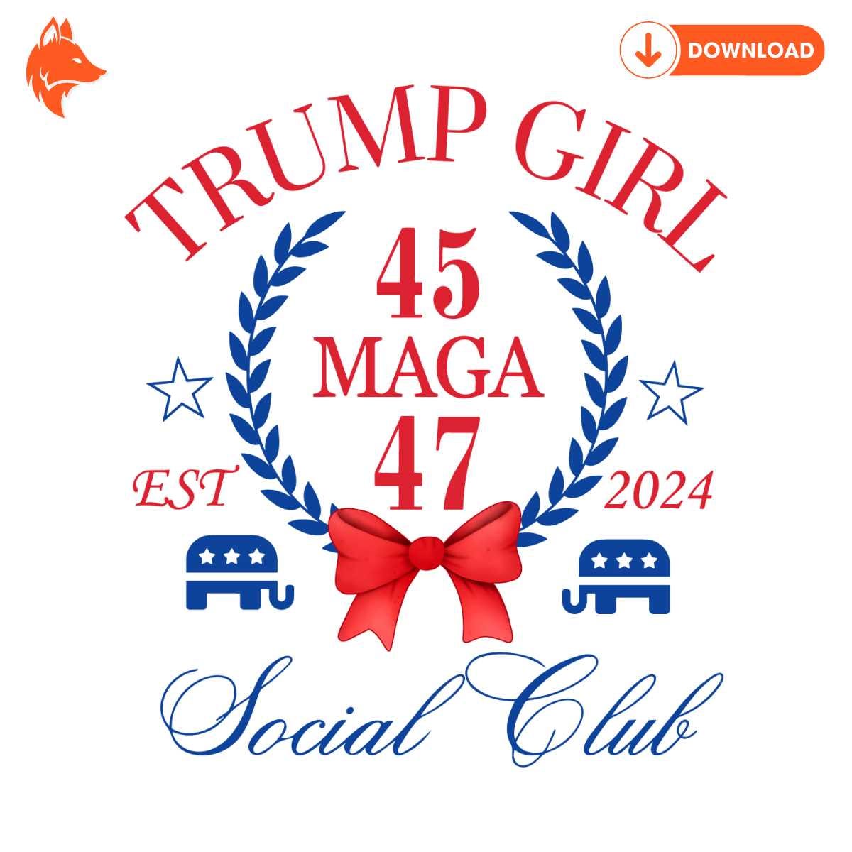 Free Trump Girl MAGA Social Club Est 2024 PNG