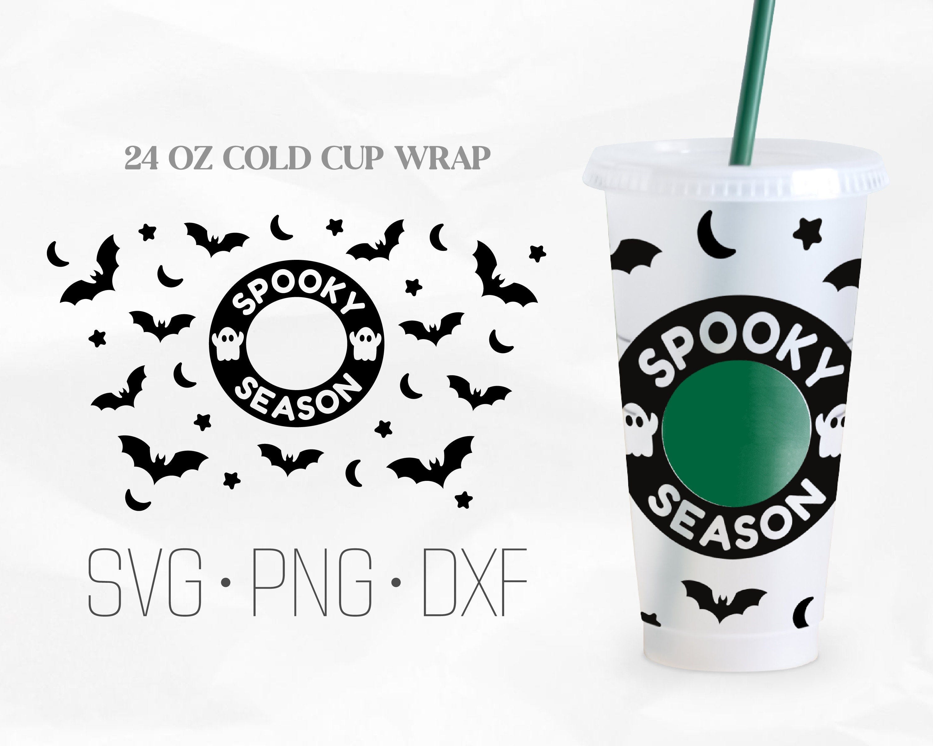 Spooky Season Full Wrap SVG, Halloween Svg, Horror svg, Venti Cold Cup 24 Oz, Svg, Png,DXF files for Cricut