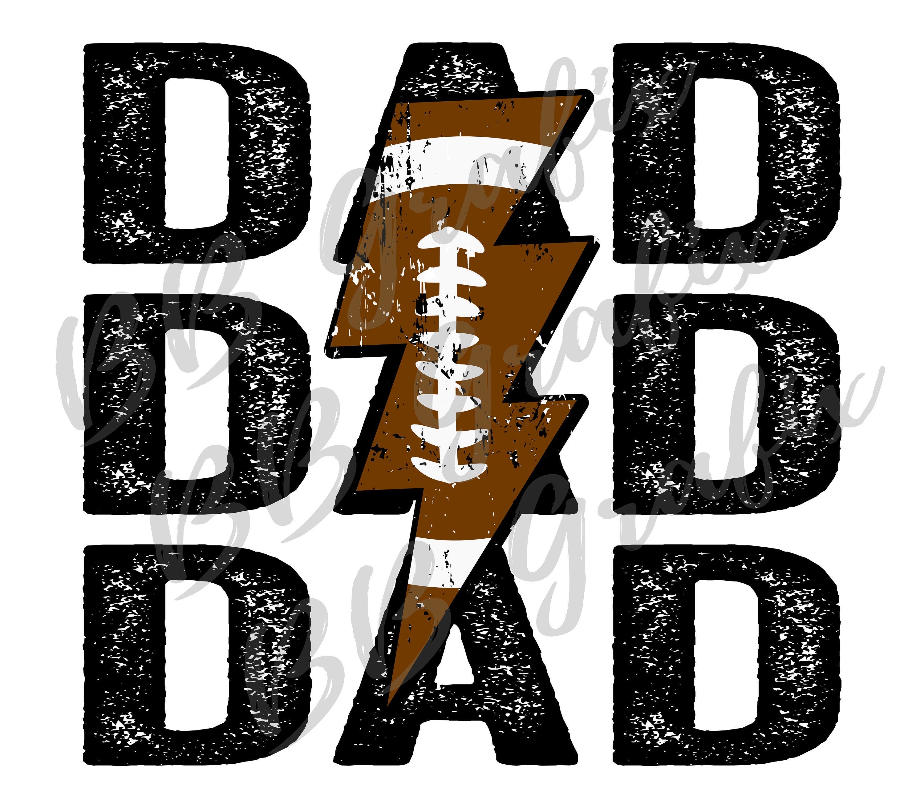 Digital Png File Football Dad Stacked Distressed Lightning Bolt Printable Waterslide Iron On  Sublimation Design Instant Download