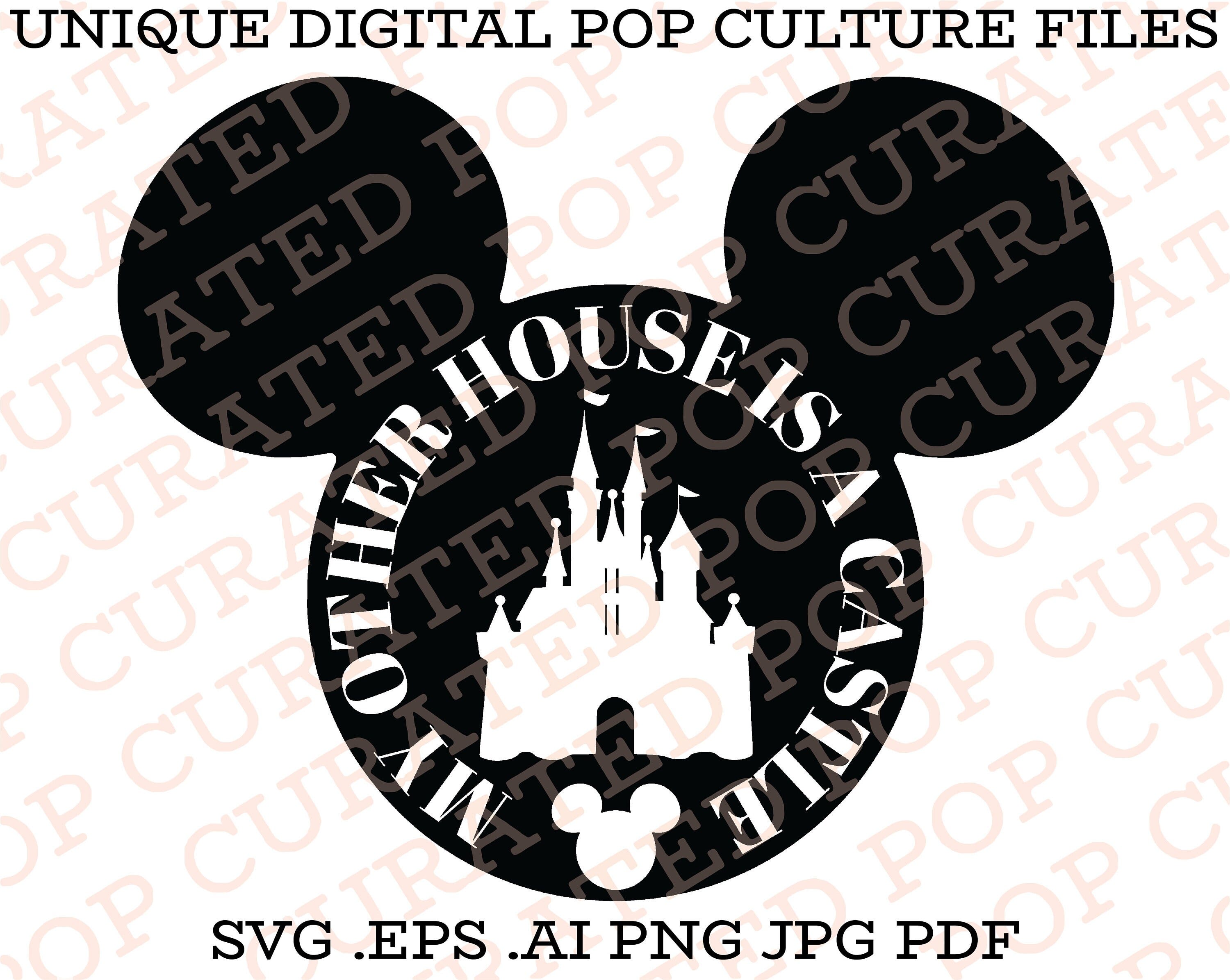 Mickey Mouse Ears Fairytale Princess Castle Ears Cinderella Belle Aurora Ariel Pocahontas Tangled Kids Movie SVG Cricut Vector File