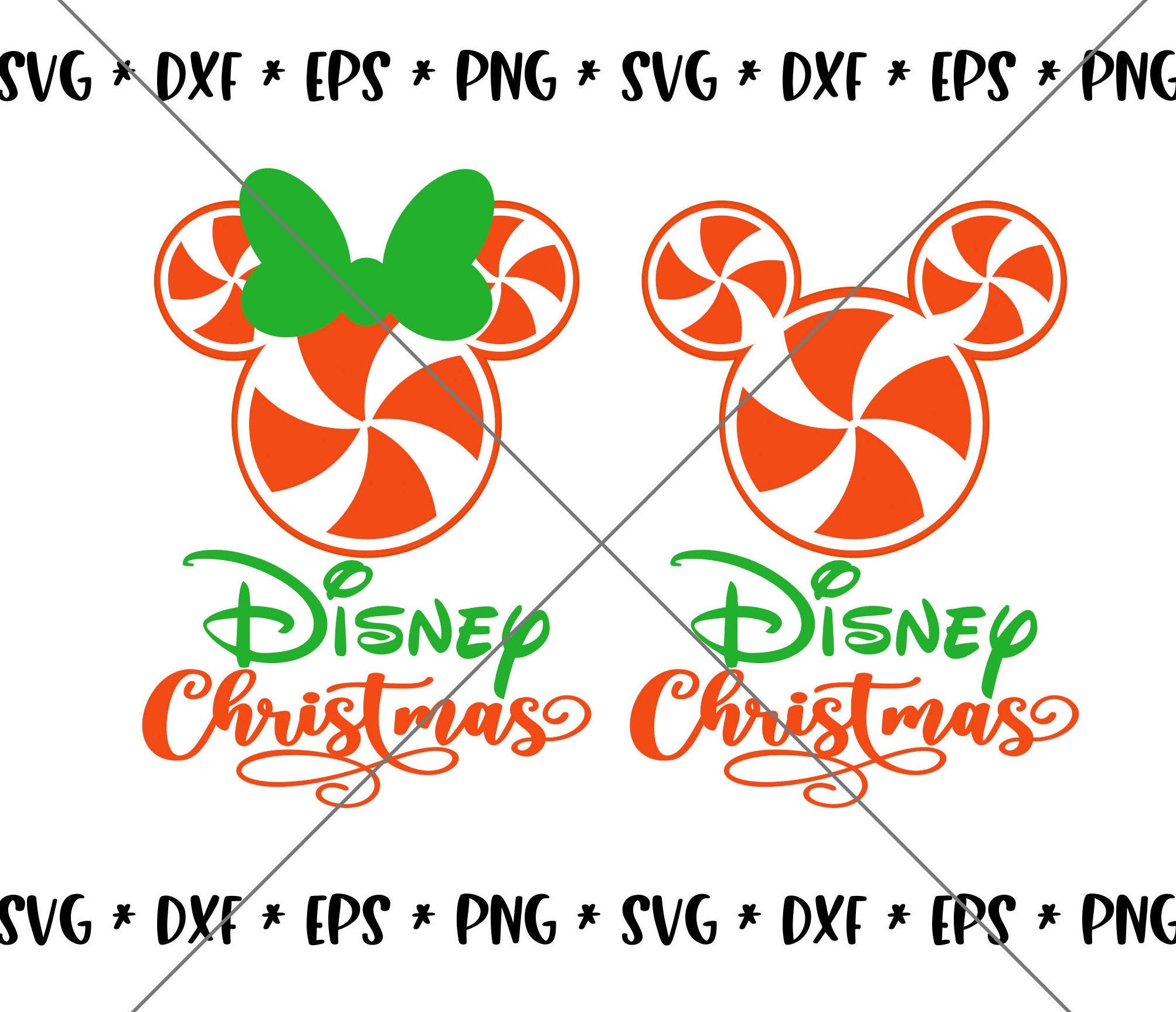 SALE!! Christmas Peppermint Mouse SVG Disney svgs DXF eps png Instant Download File Mickey Disney World Family Holiday Trip Silhouette--X01