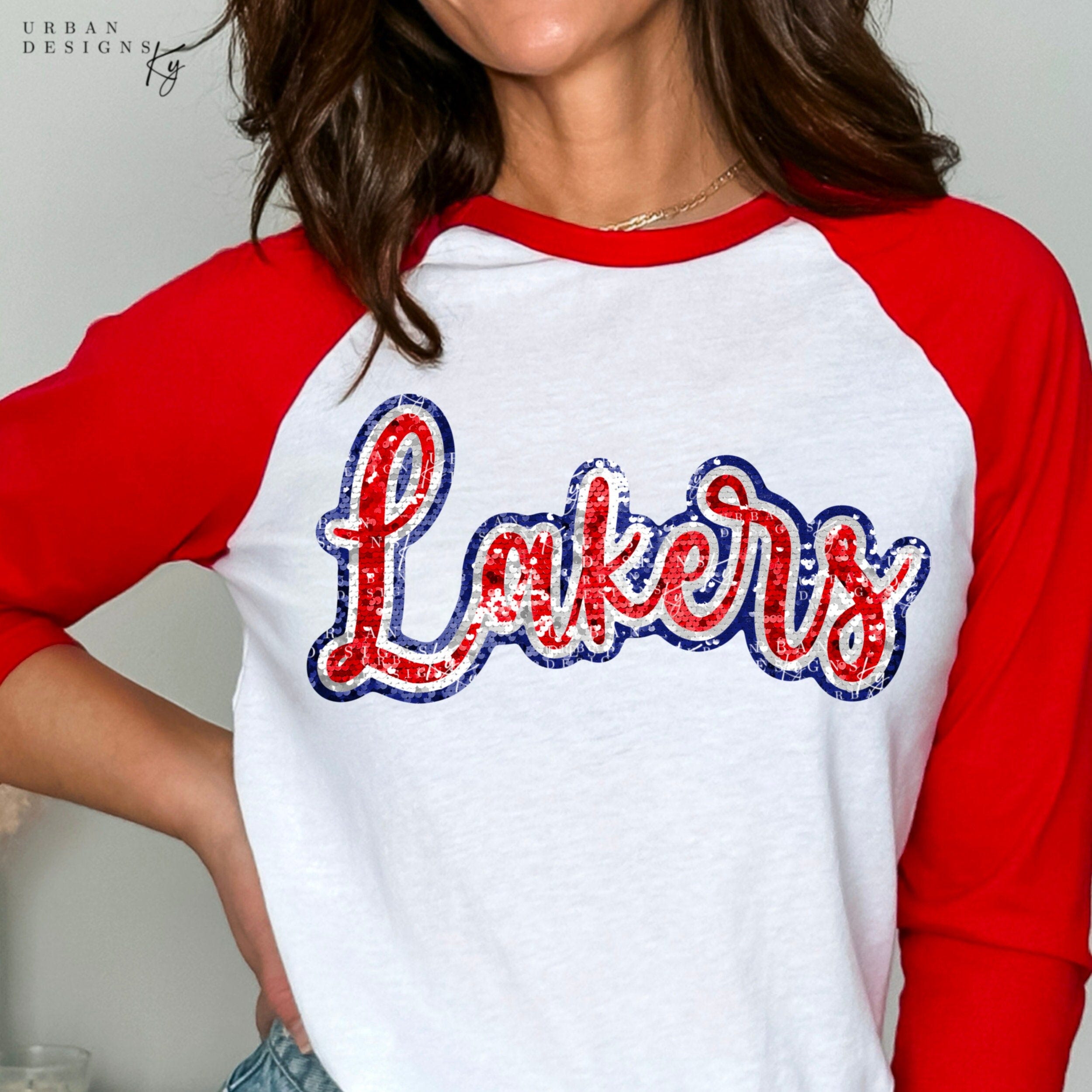 Lakers Faux Sequins, Lakers Mascot, Basketball, Baseball, Softball high resolution png, DTF digital, Sublimation Design