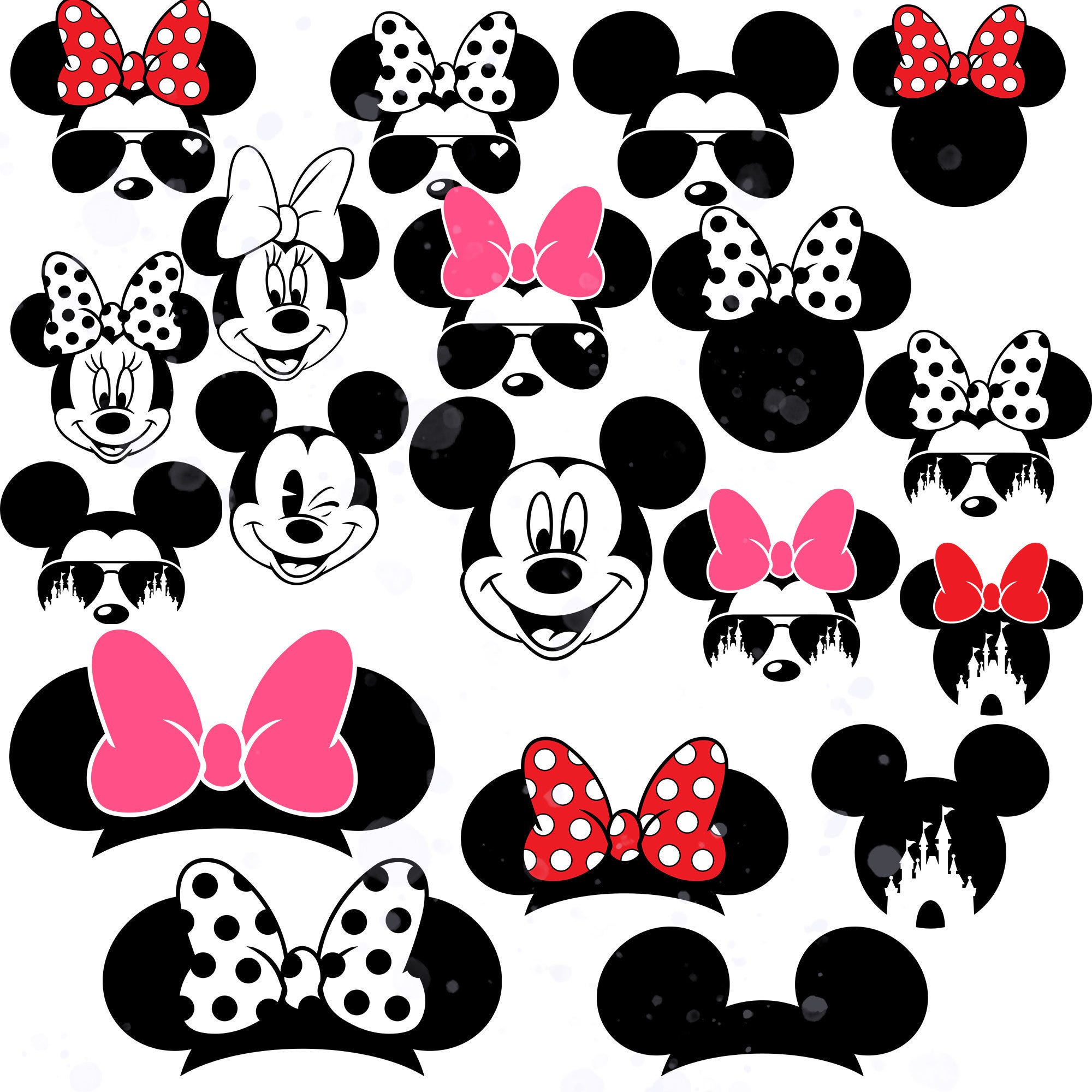 Mickey and Minnie Mouse Svg and Png Cut File Digital Download Silhouette Cricut