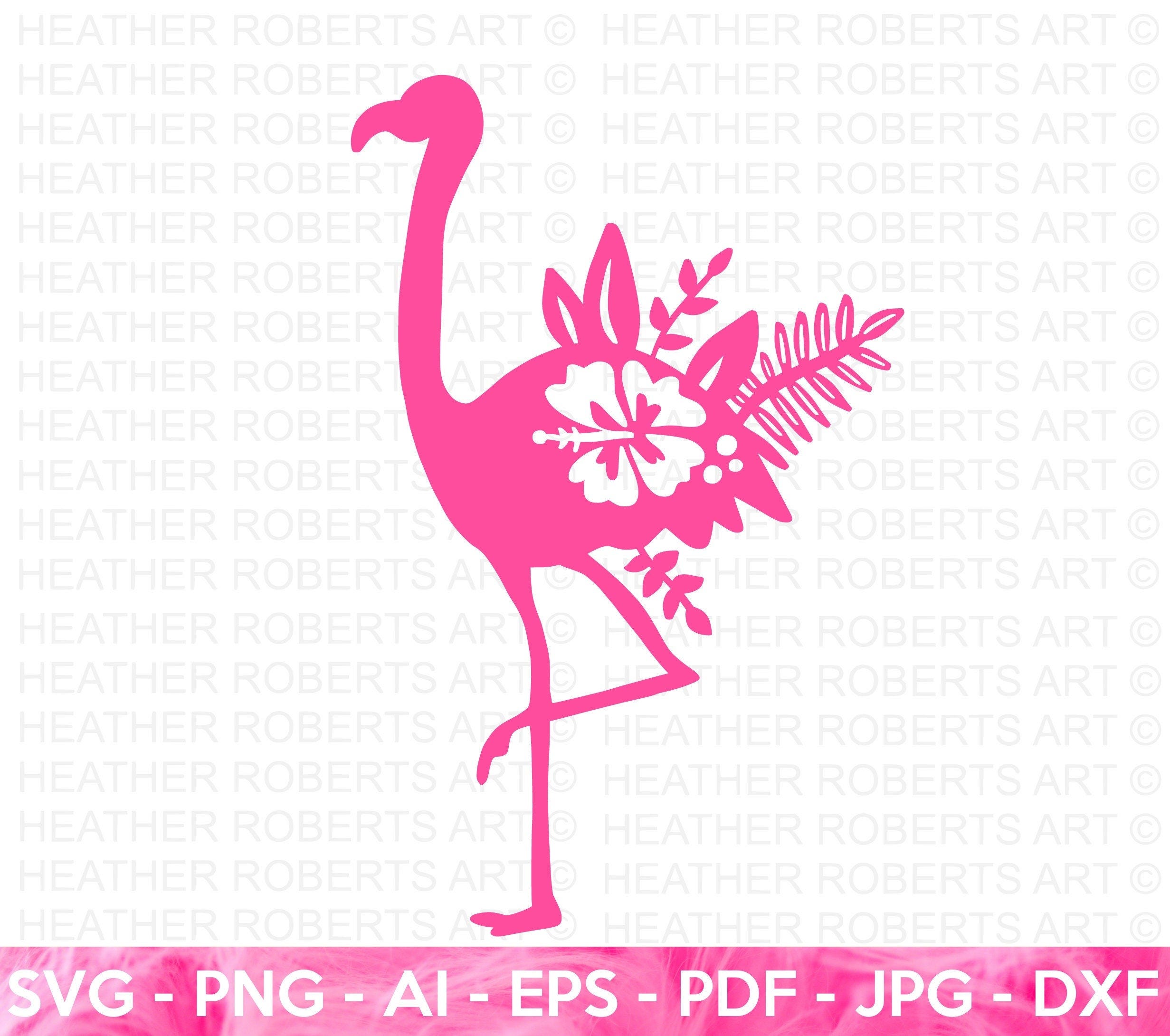 Floral Flamingo SVG,  Flamingo Cutting File, Floral Flamingo Clipart, Flamingo Decor, Cut File for Cricut, Silhouette